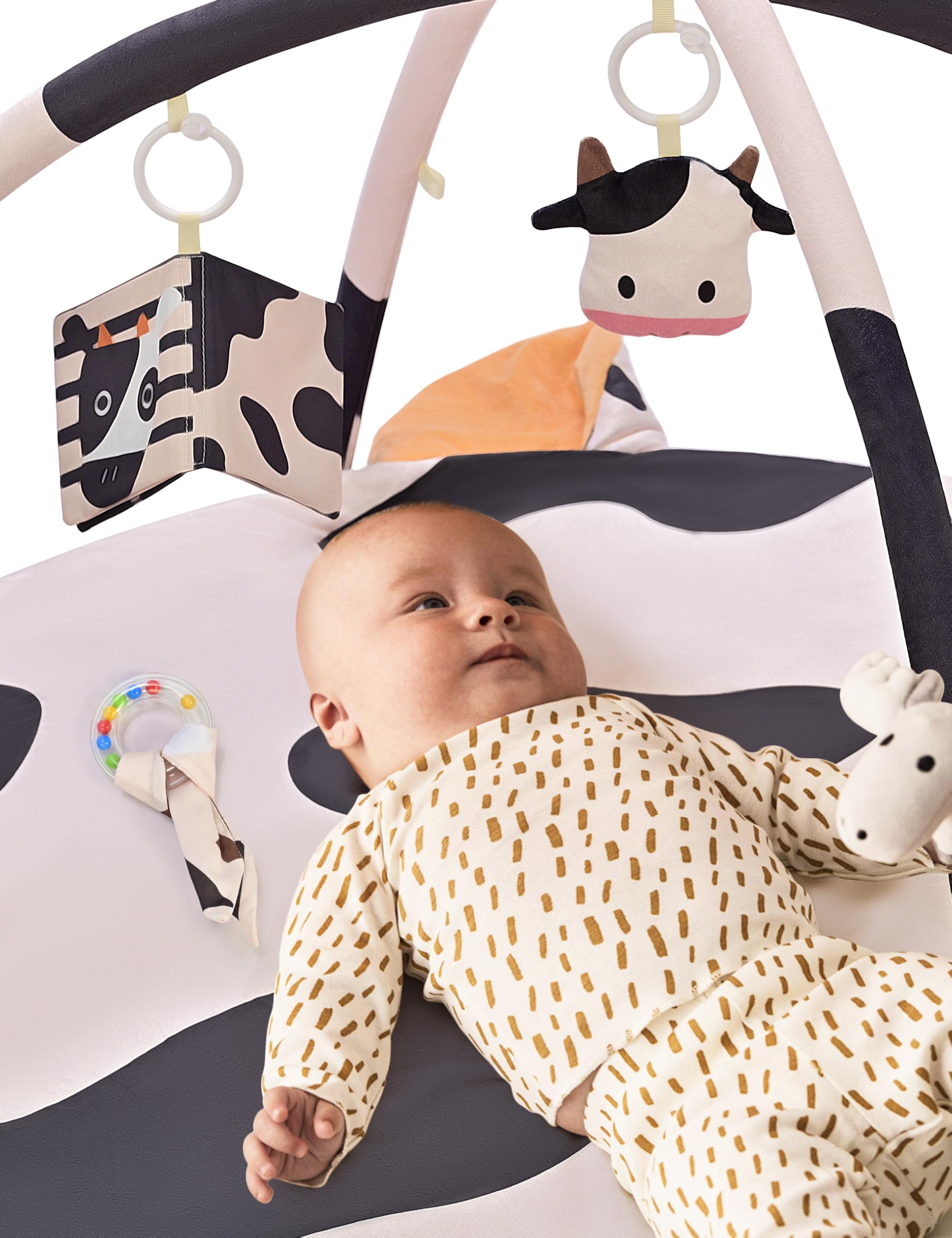 Cow Theme Baby Play Mat, Tummy Time Mat for Infant Newborn