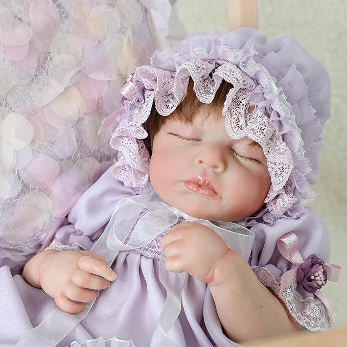 20inchs 50cm Lifelike Reborn Baby Doll, Adjustable Posture Vinyl & Fabric Newborn Doll