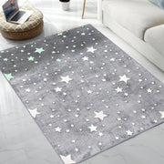 Large Area Rug Carpet Glowing in The Dark Big Stars for Children Room Decor
