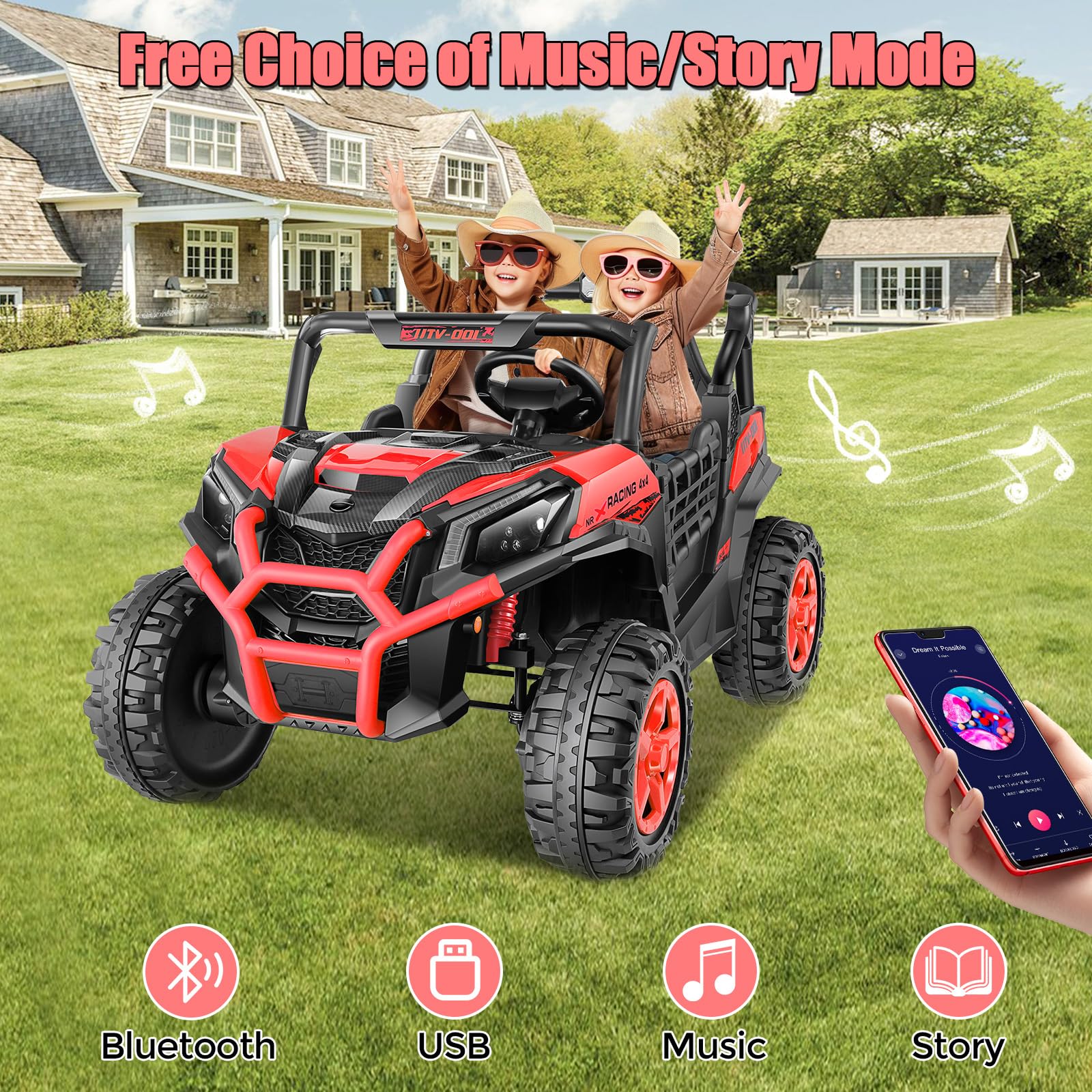 24V Kids Ride-On UTV with Remote Control