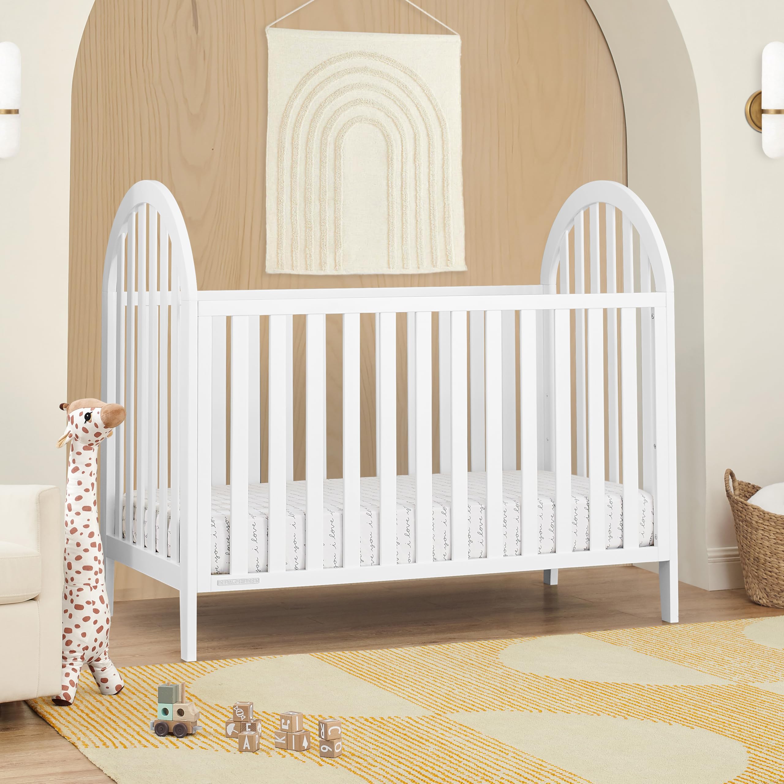Milano 4-in-1 Convertible Crib - Greenguard Gold Certified, Bianca White