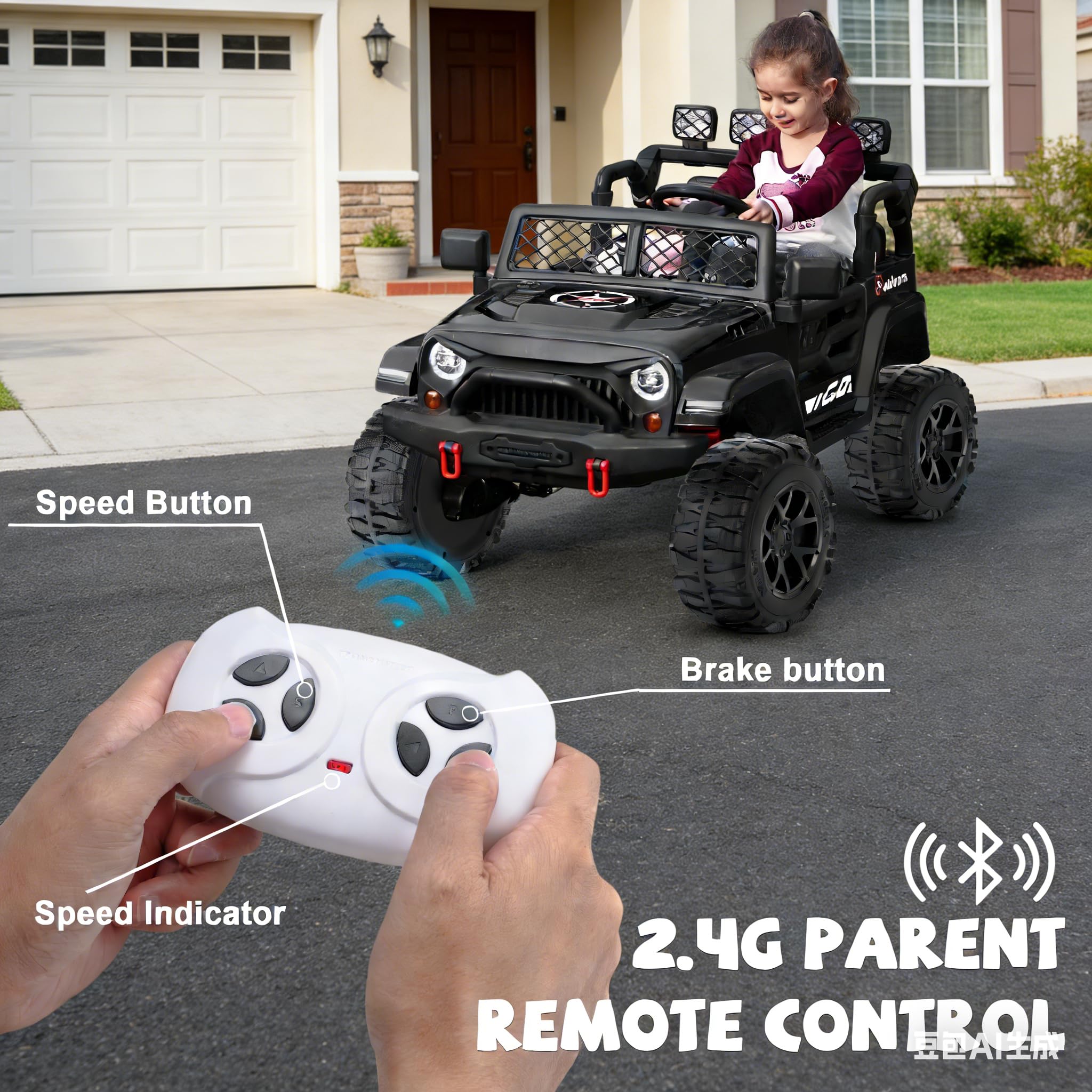24V 2-Seater Kids Electric Ride-On Car with Remote Control
