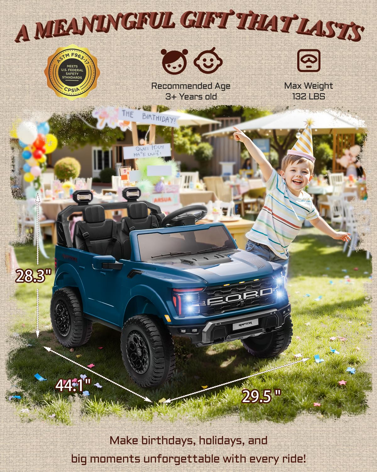 Ford F-150 Raptor 24V Kids Ride-On Truck