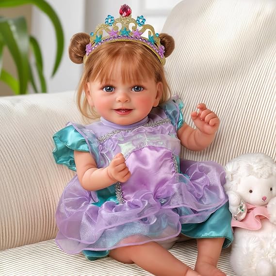 Lifelike Reborn Baby Dolls Dara - 20 Inch Realistic-Newborn Baby Doll Brown Hair Girl