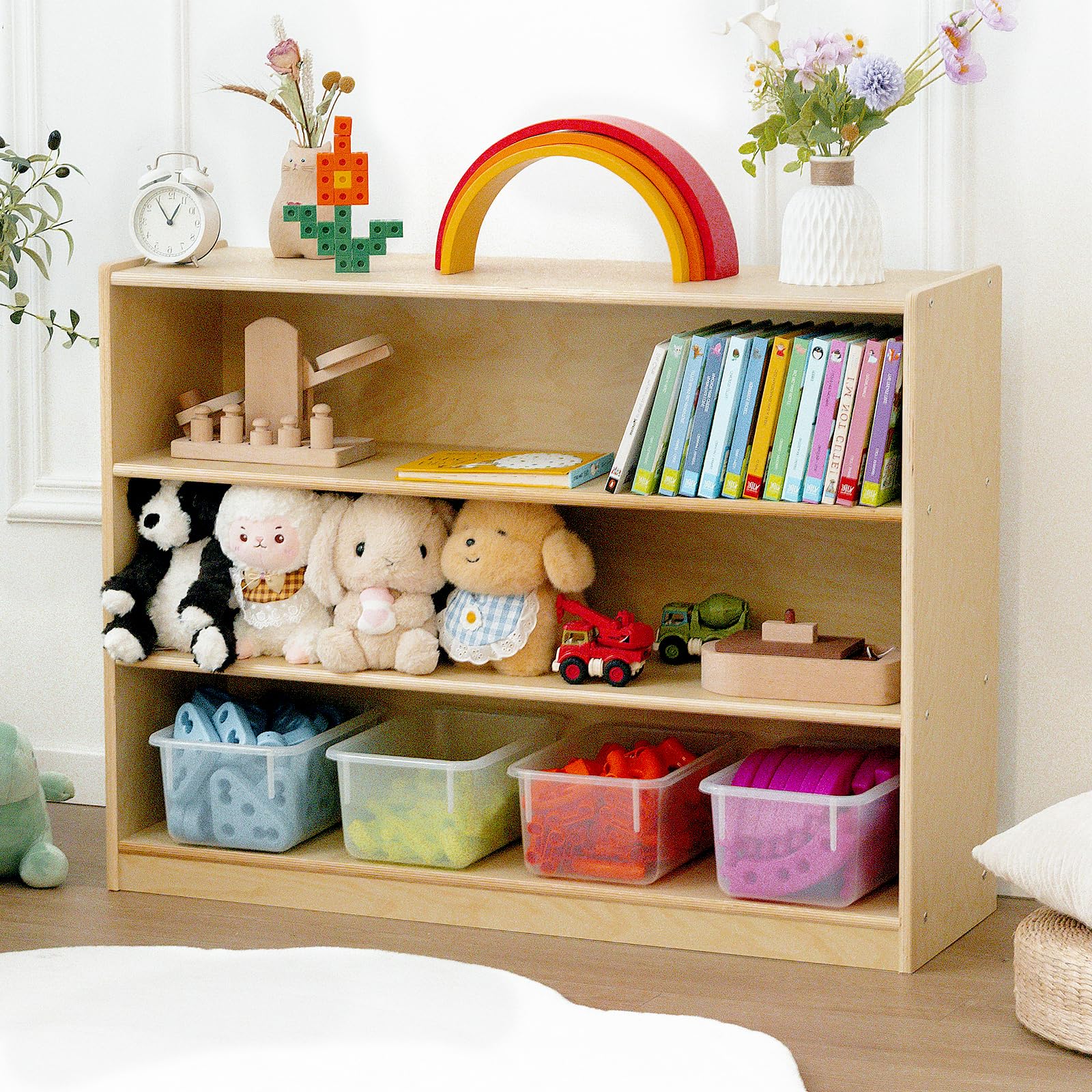 3-Tier Montessori Bookshelf for Kids