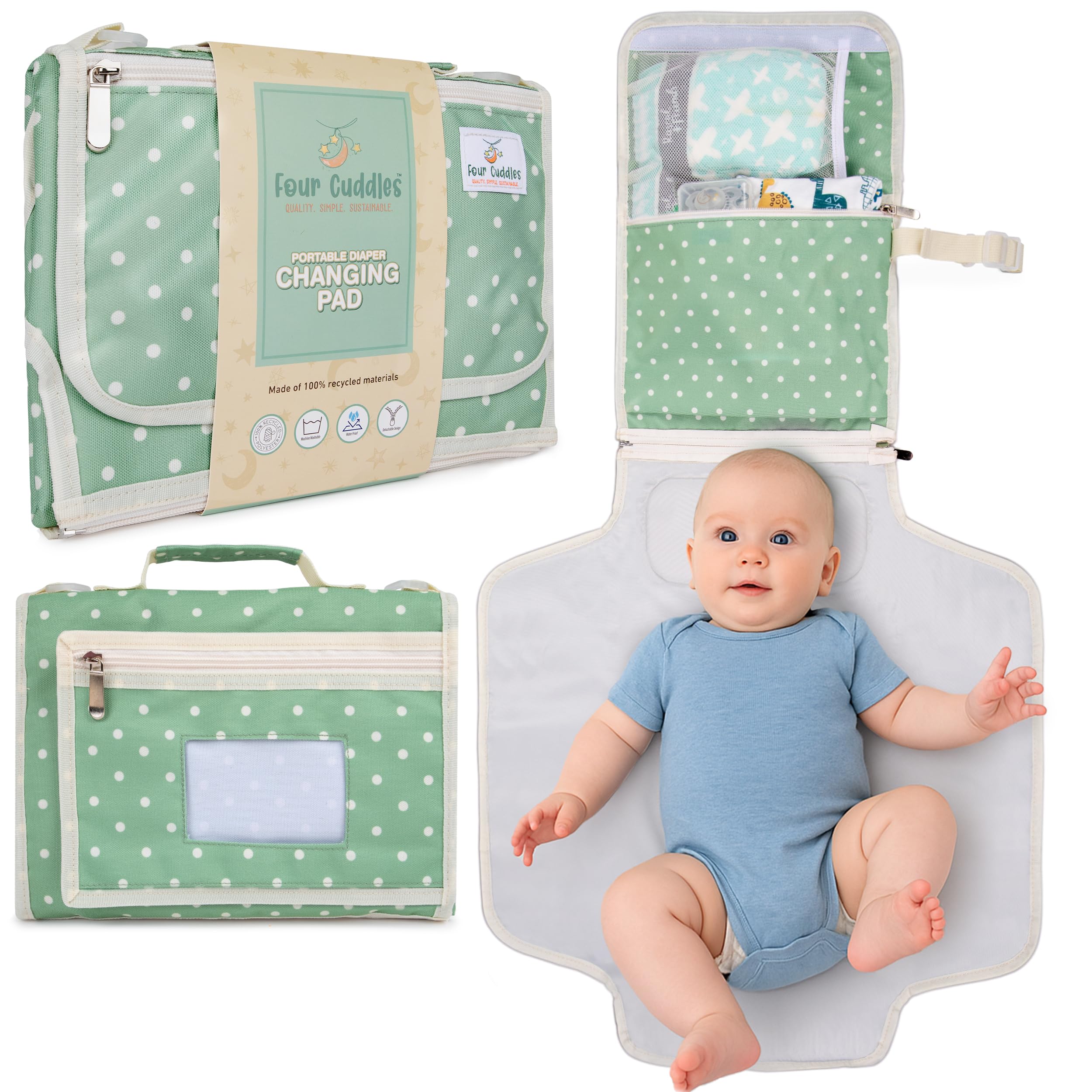 Portable Diaper Changing Pad - Newborn Essentials, Waterproof, Extra Wide & Long