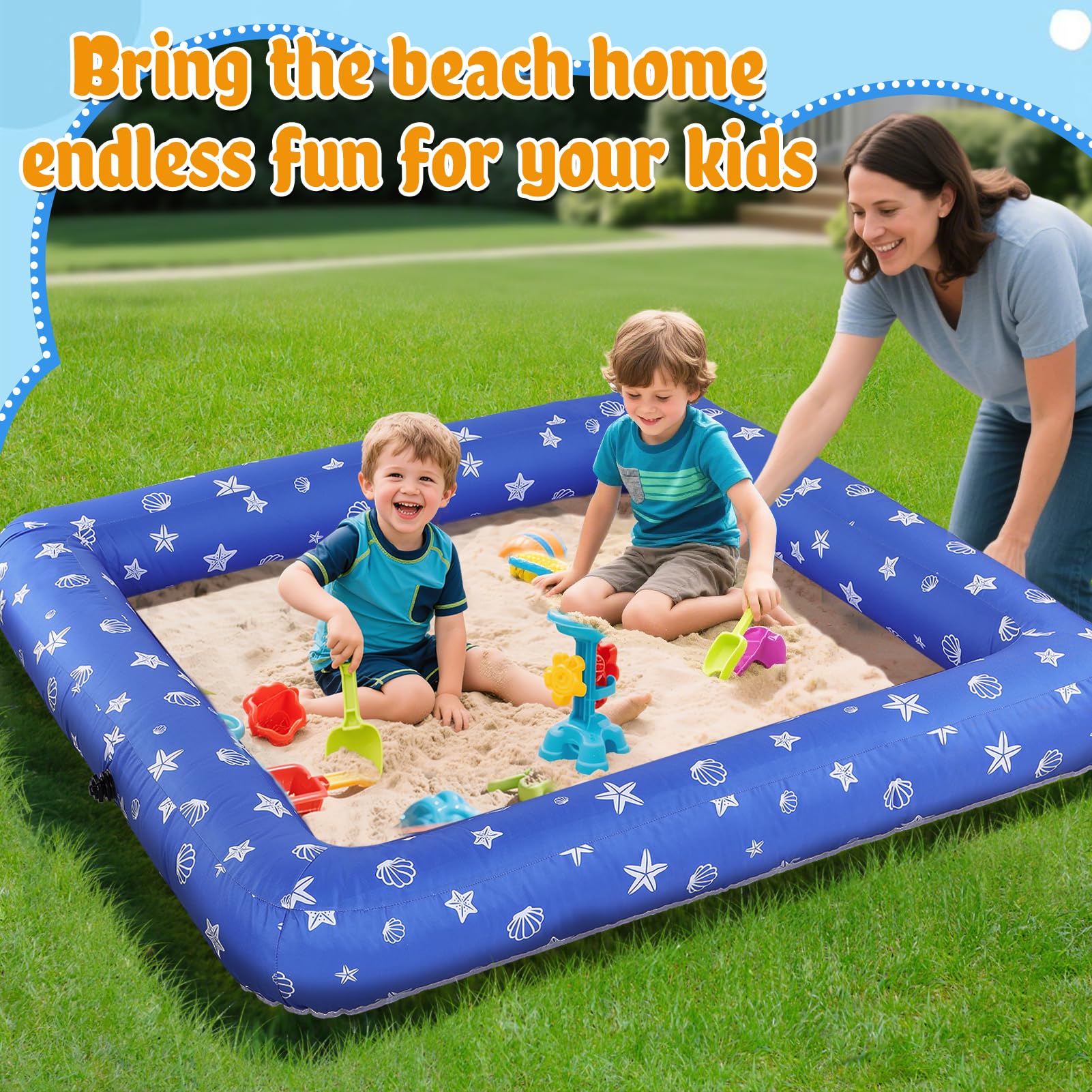 Inflatable Kids Sandbox with Cover