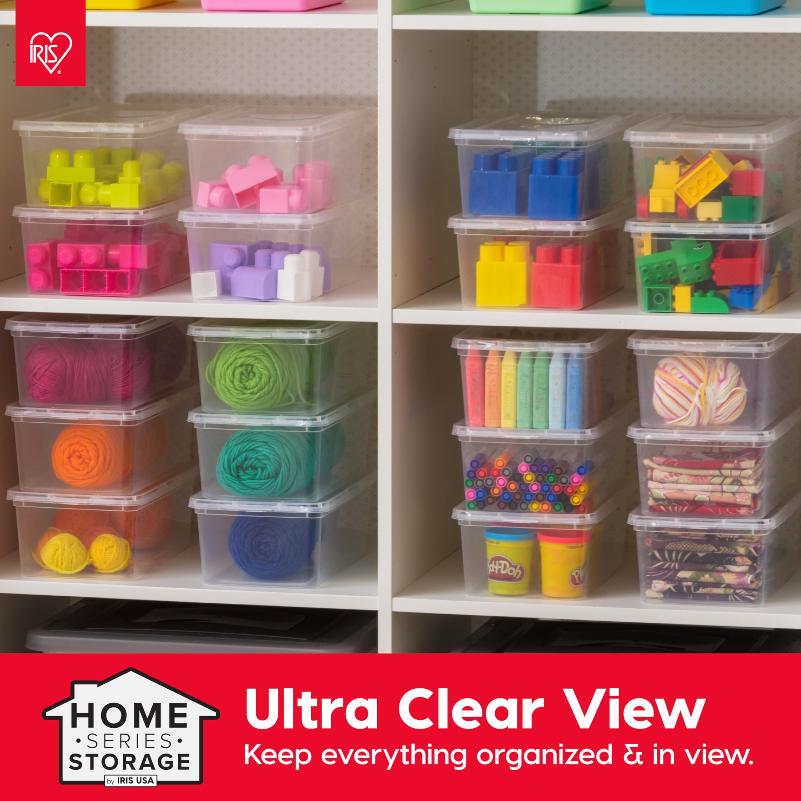 6 Quart Clear Storage Bins with Lids - 20 Pack Stackable Containers
