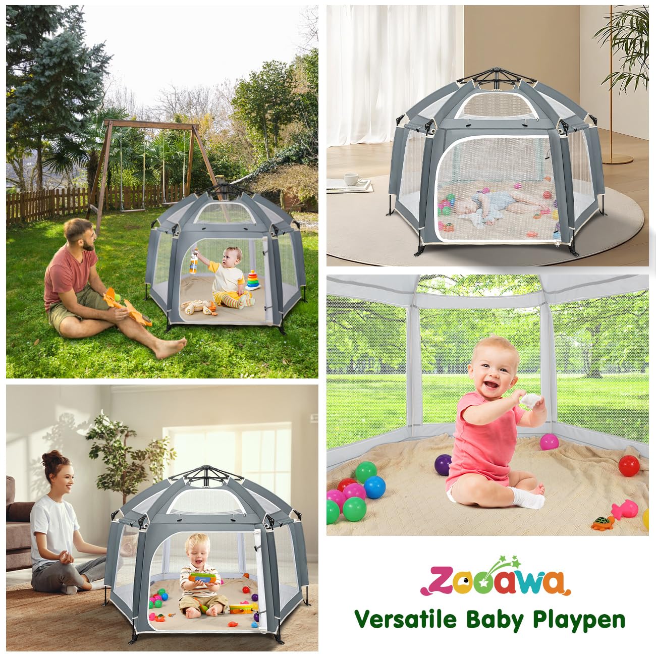 Pop Up Baby Playpen with UV Sun Protection