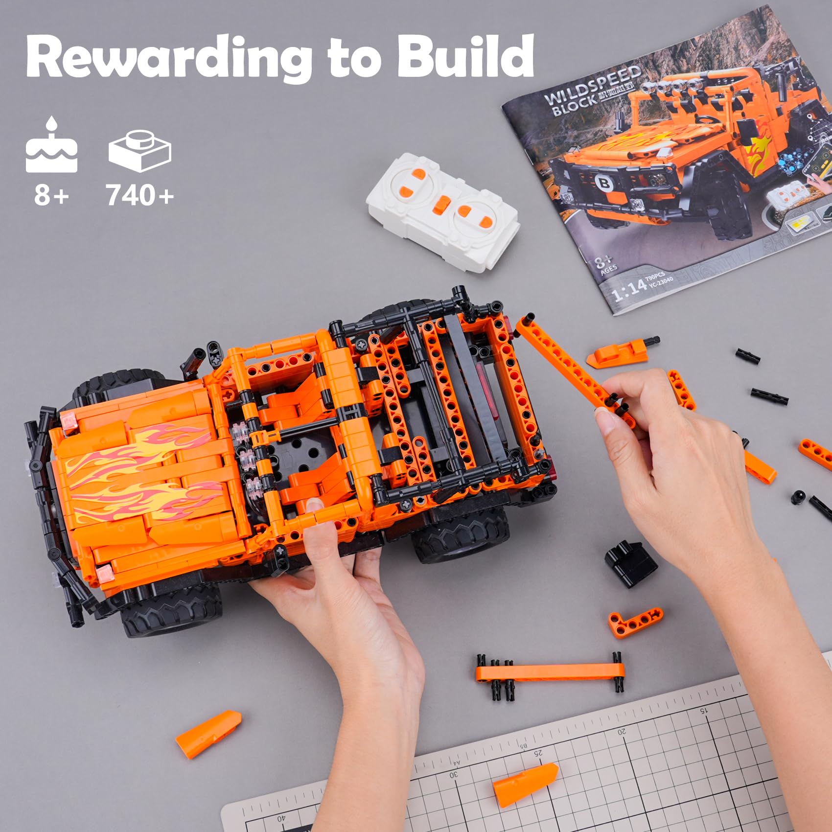 STEM Building Car Toys for Kids Boys - Remote & APP Control Block Set