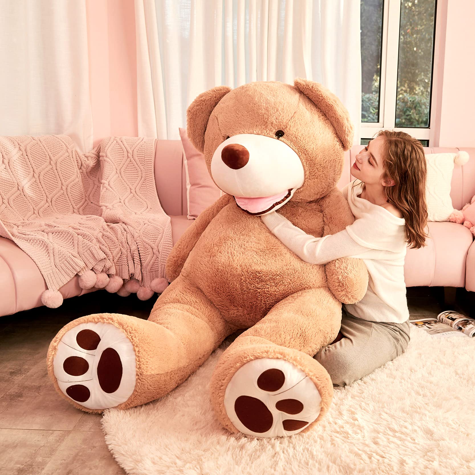 Giant Teddy Bear Plush Toy Stuffed Animals(Brown,78 inches)