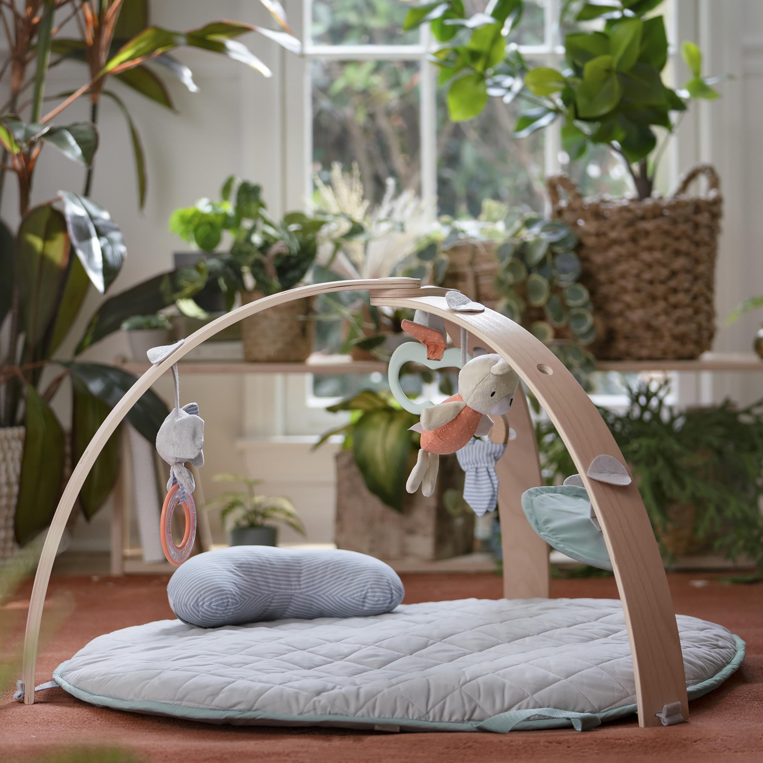 Cozy Spot Reversible Duvet Activity Gym & Play Mat with Wooden Toy bar