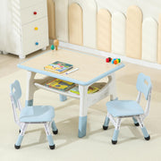 Kids Table and Chairs, Height Adjustable Toddler Table and 2 Chairs
