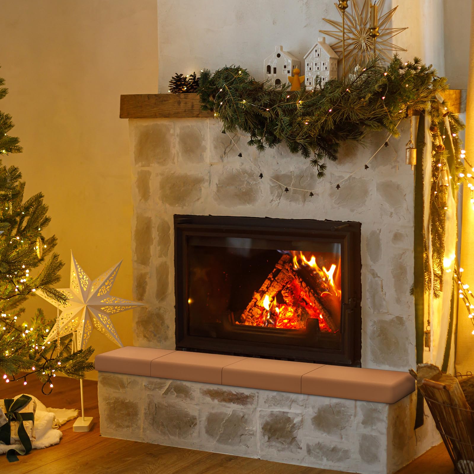 Fireplace Baby Proofing – Soft Brick Cover for Baby Proofing, 90” Foam Bumper Set