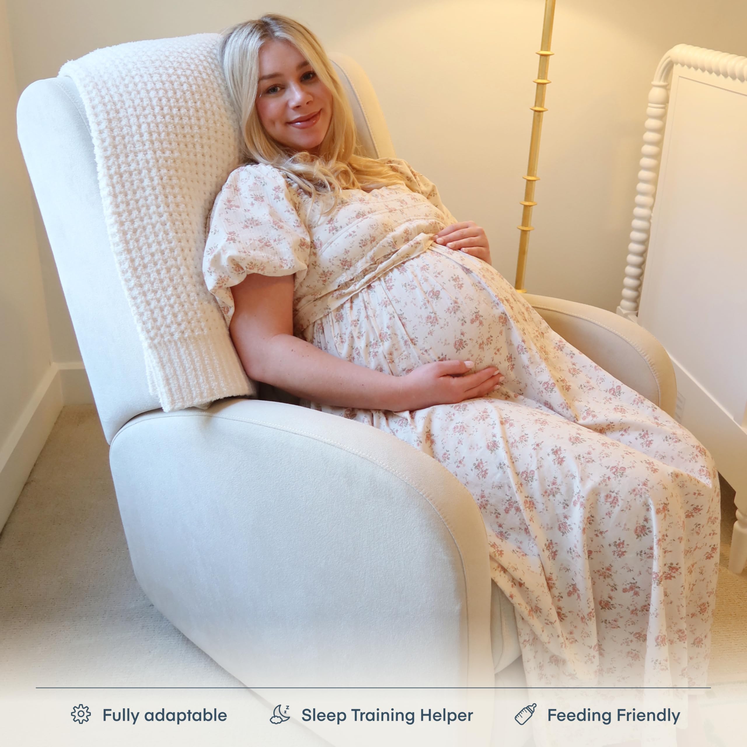 Power Reclining Glider for Nursery with Stain-Resistant Fabric