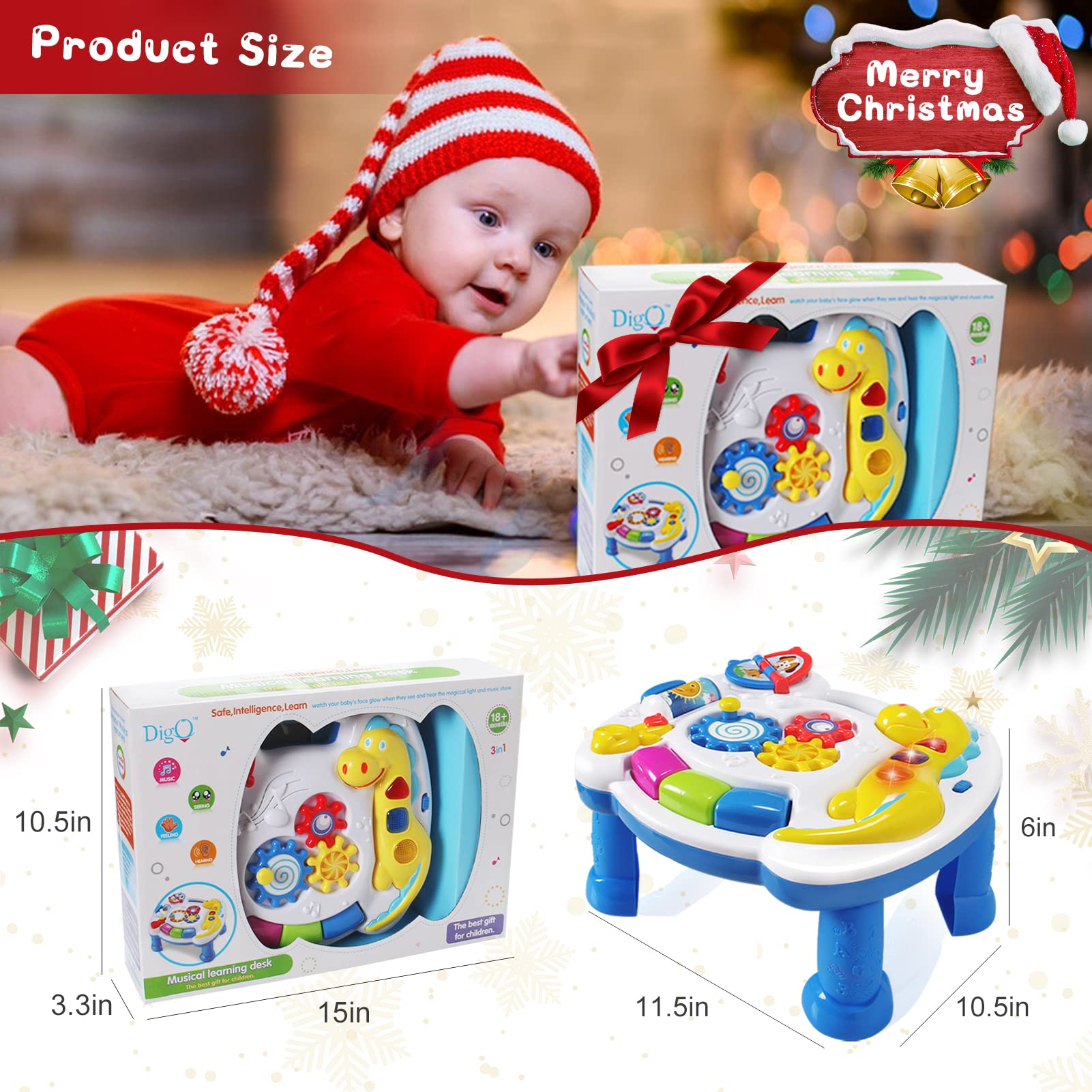 Musical Activity Table for Toddlers 12-18 Months with Learning Center