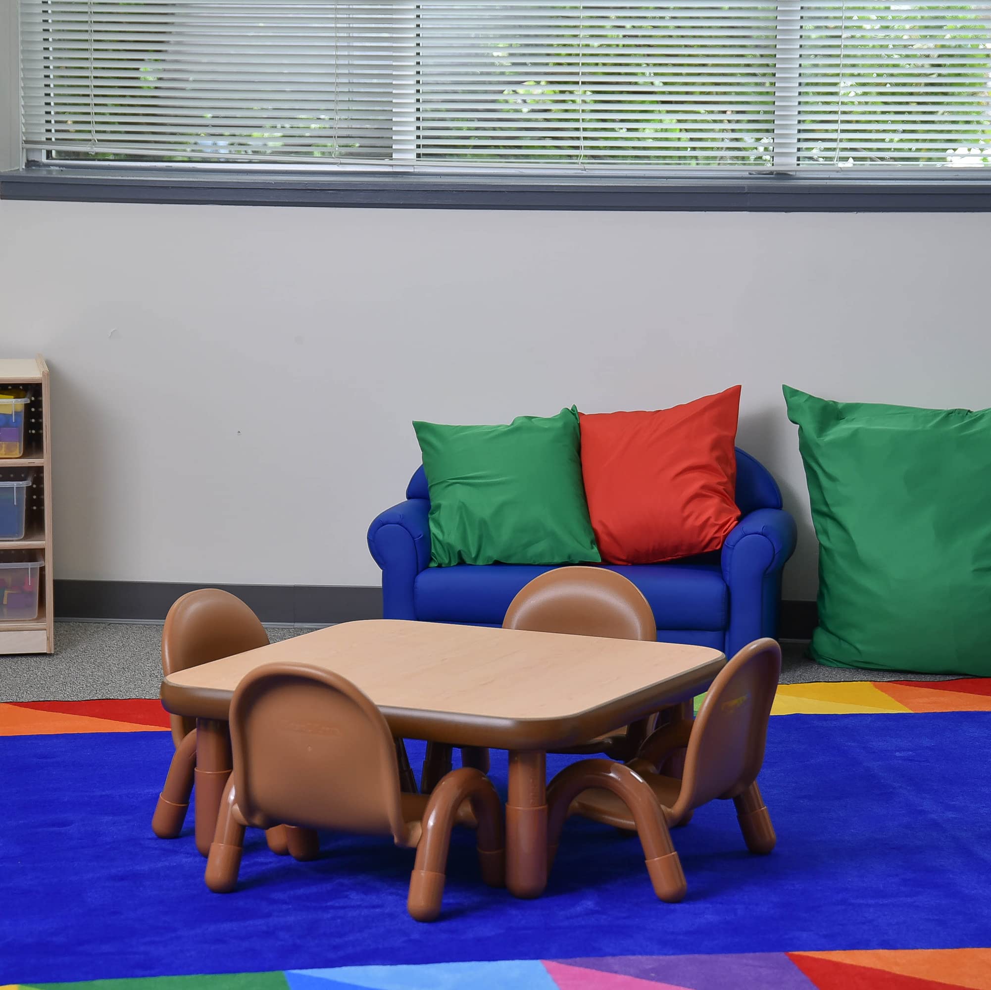 Baseline Toddler Square Table and Chairs Set, Natural Wood – Includes One 30”, 12
