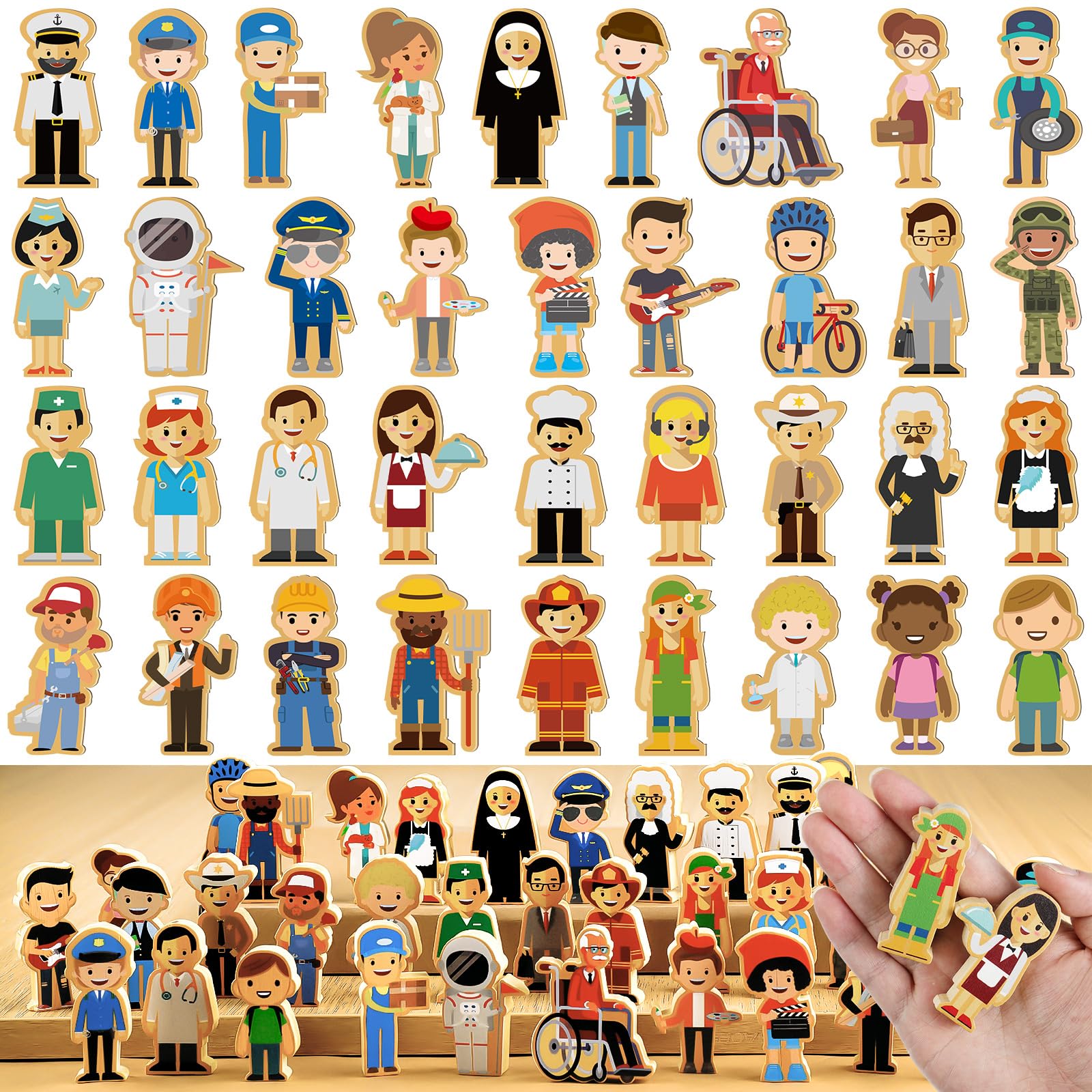 Wooden Community Helpers Community Wooden Toy Preschool Little