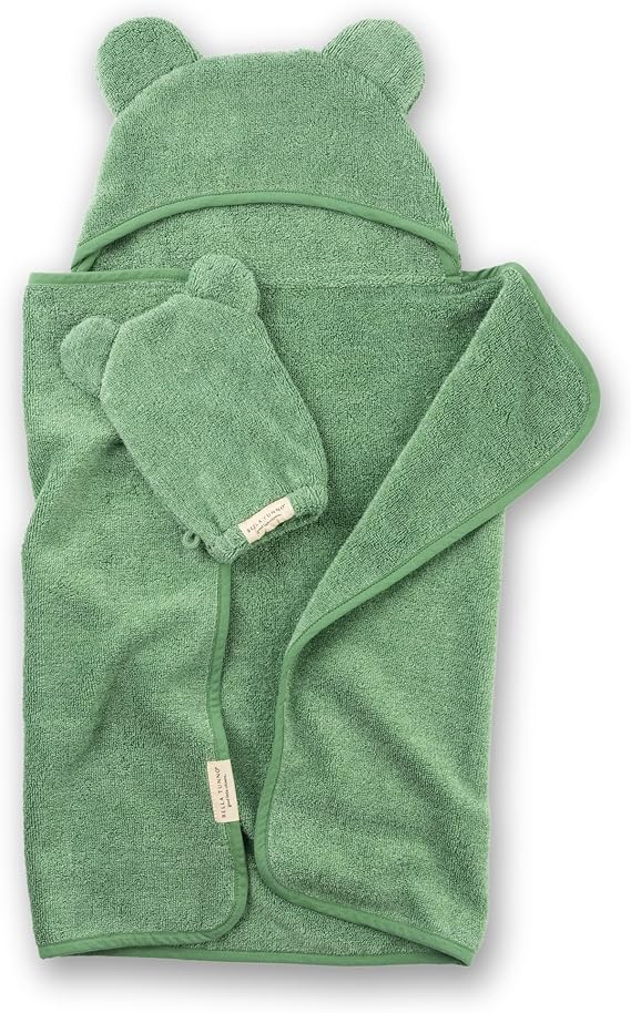 Baby Bath Towel and Wash Mitt Set – Soft Absorbent Hooded