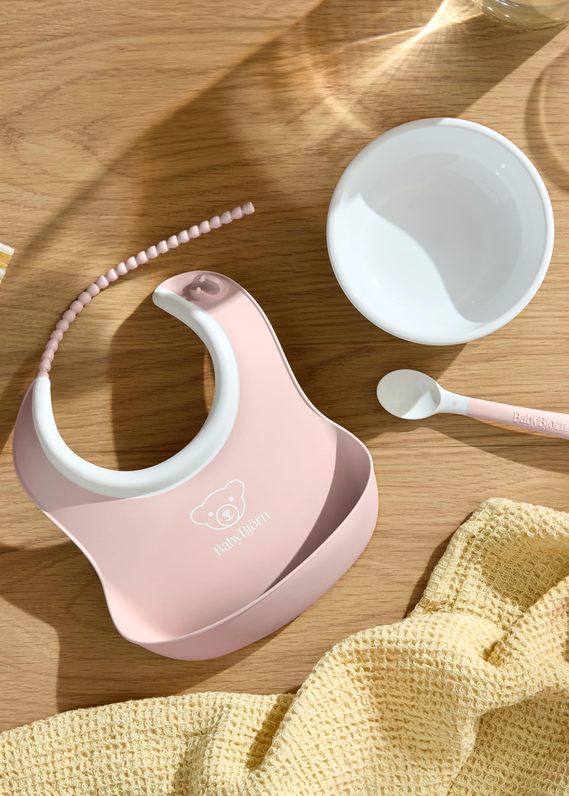 Baby Feeding Set, 3 pcs, Powder Pink | Includes Baby Plate