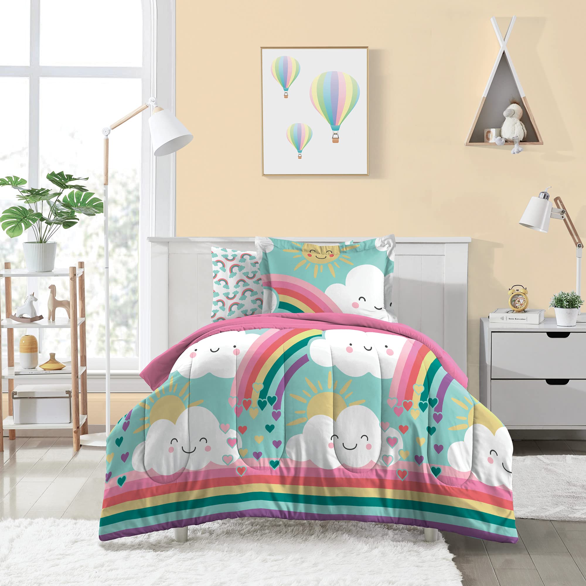 Kids 5-Piece Complete Bed Set Easy-Wash Super Soft Microfiber