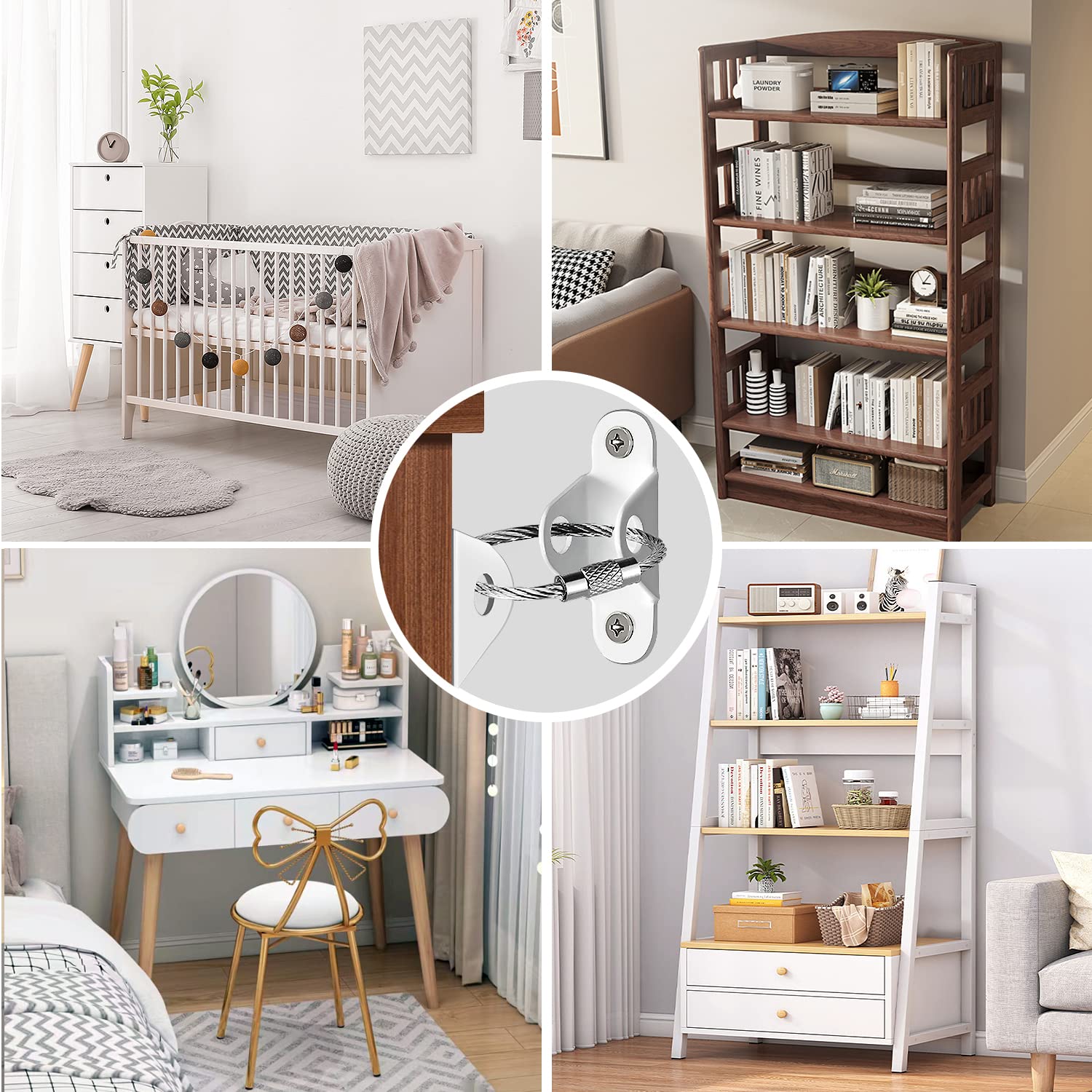 Anti-Tip Furniture Anchors for Baby Proofing
