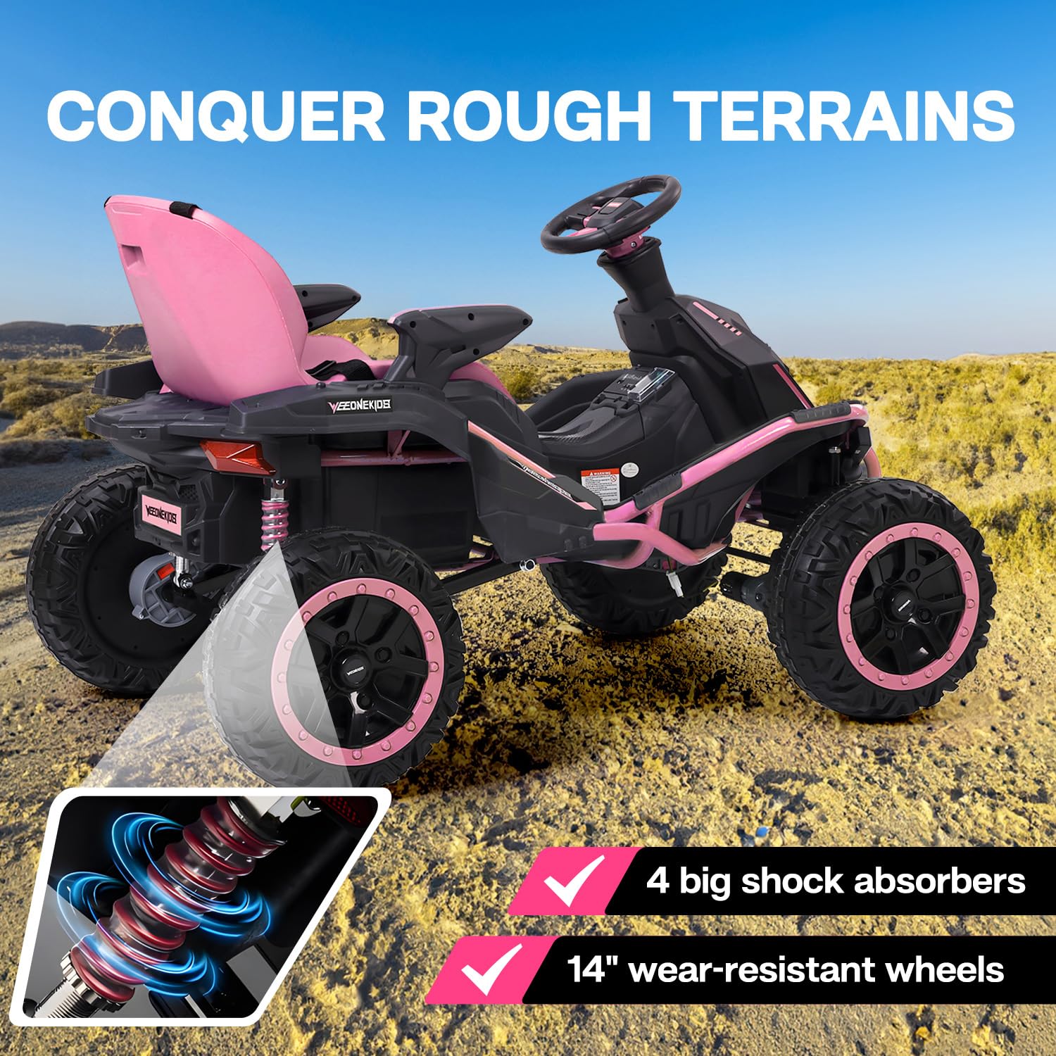 24V Electric Go Kart for Kids 3-12 Years