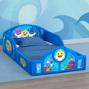 Baby Shark Sleep and Play Toddler Bed with Guardrails
