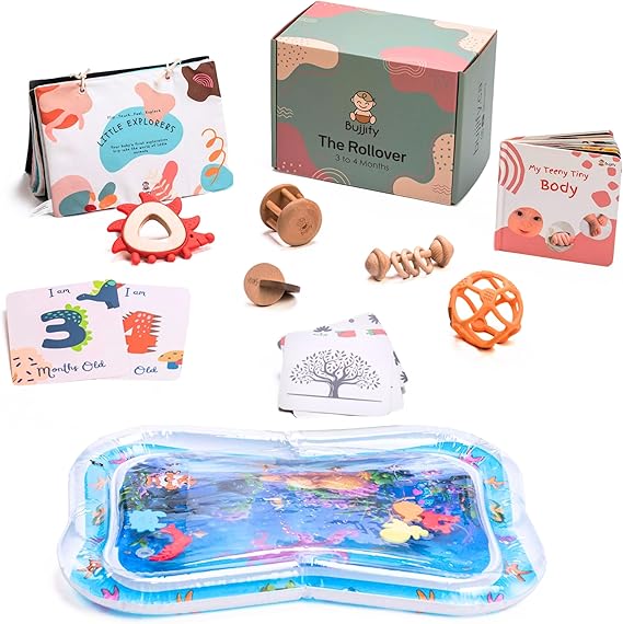 Montessori Toy Set 3-4 Month Infant Toys - Tummy Time Activity Mirror