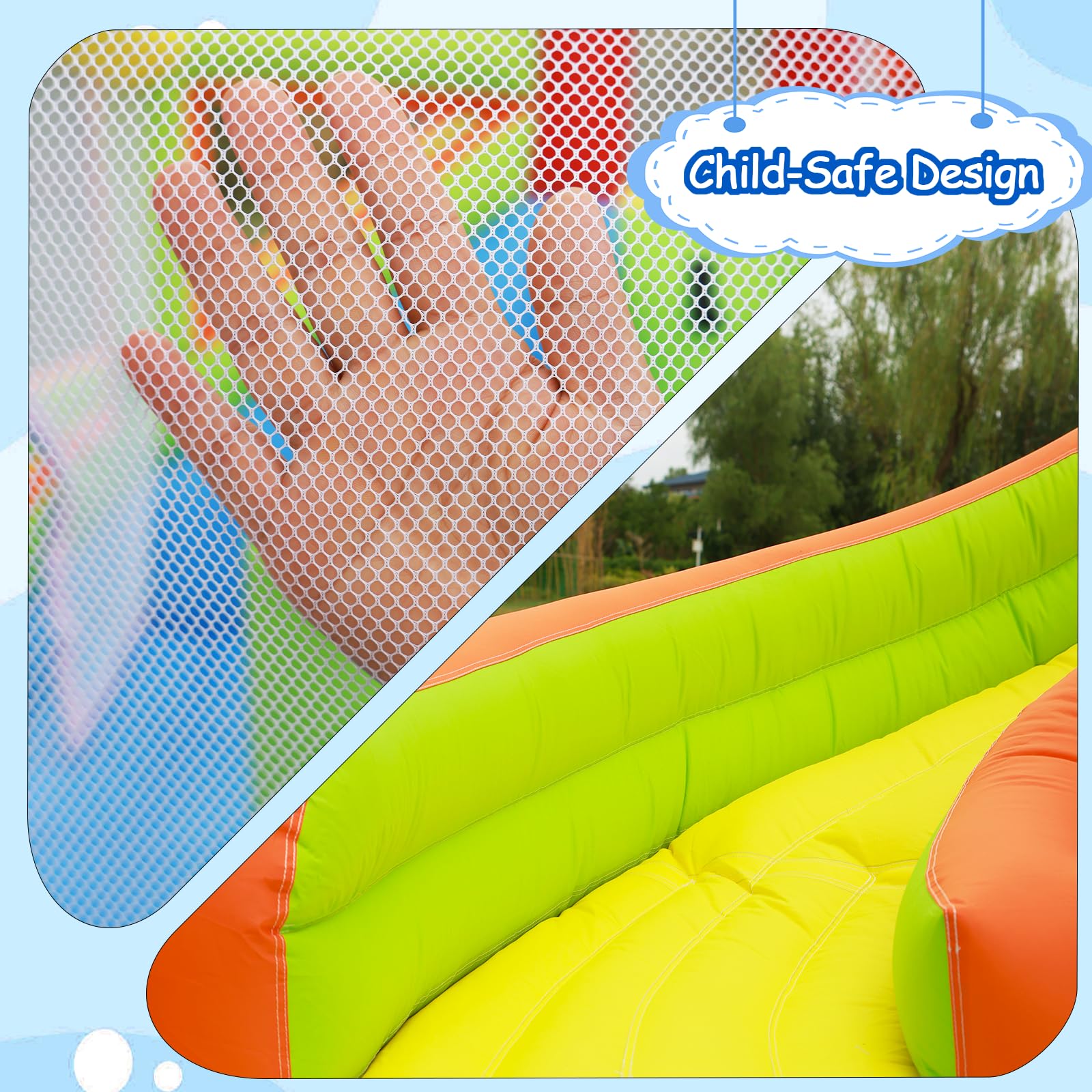 Inflatable Water Slide Bounce House with Dual Slides and Splash Pool
