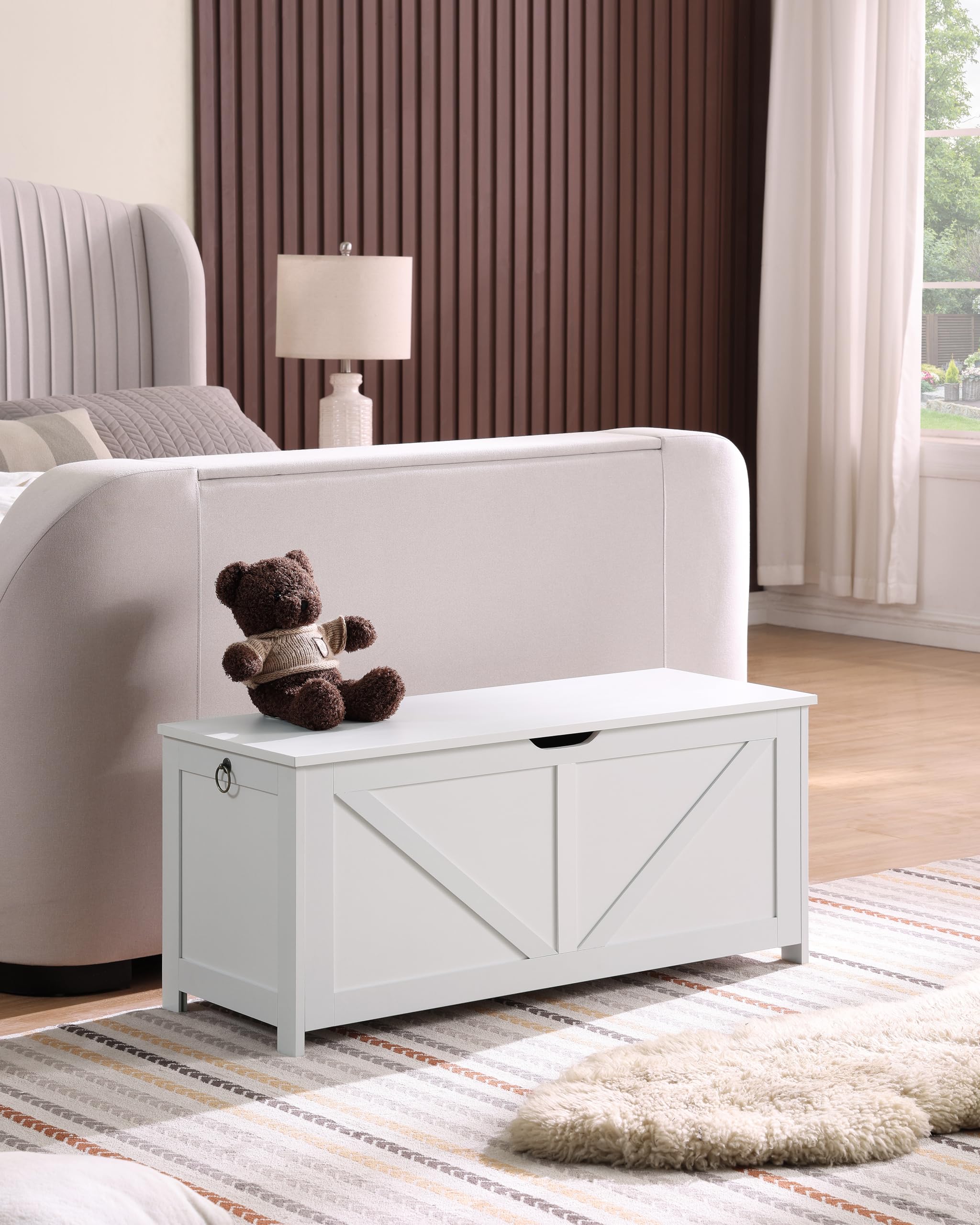 Storage Bench, Toy Chest, Storage Chest with U-Shaped