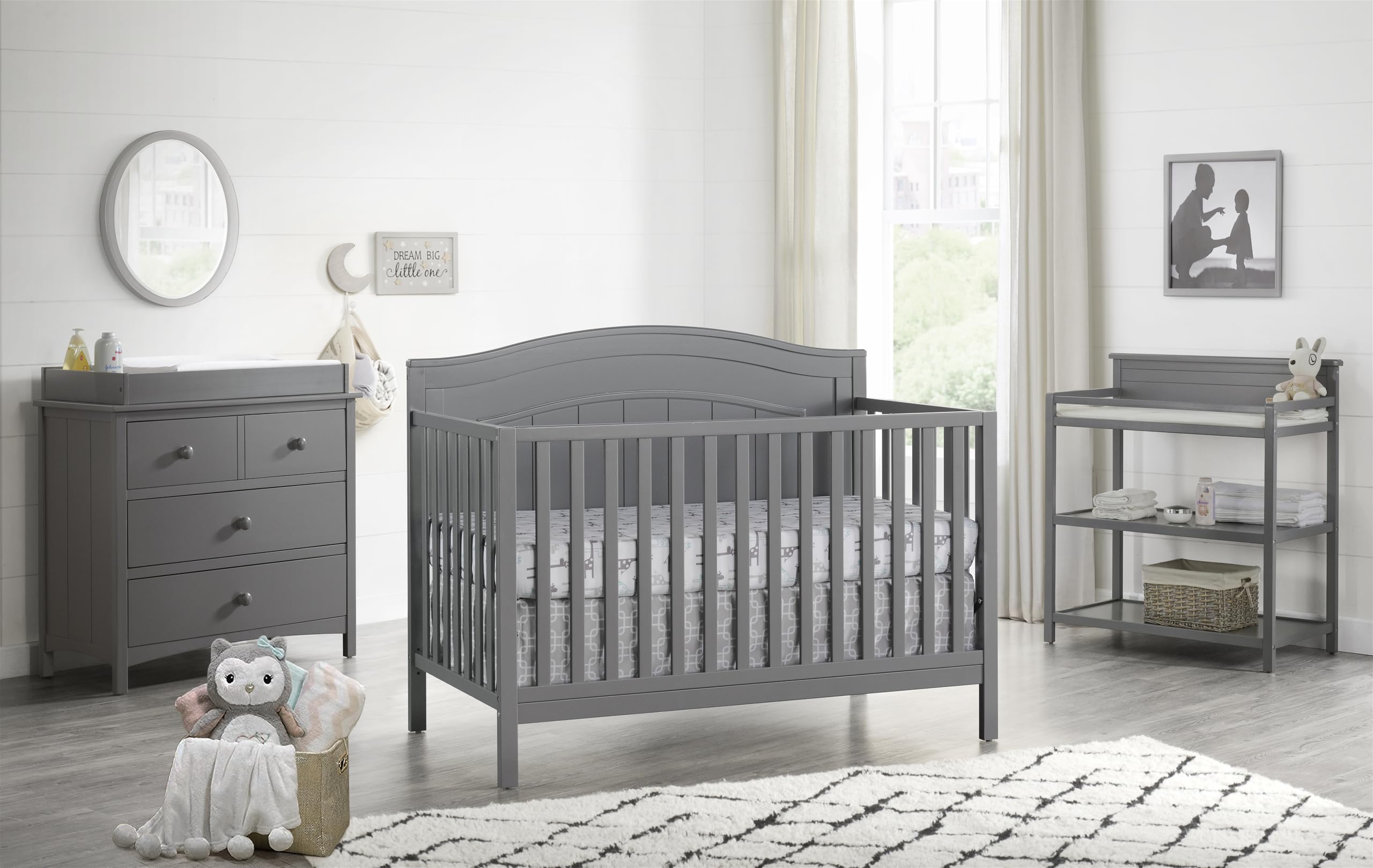 North Bay 4-in-1 Convertible Baby Crib, Dove Gray