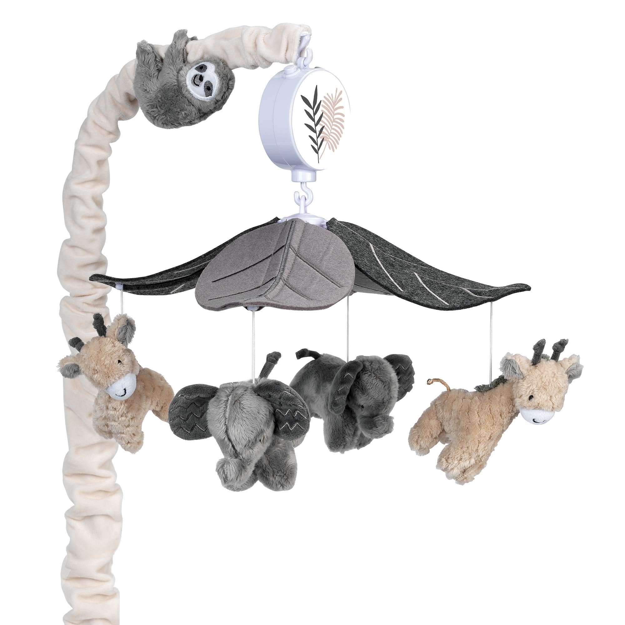 Baby Jungle Animals Gray/Tan Musical Crib Mobile Soother Toy