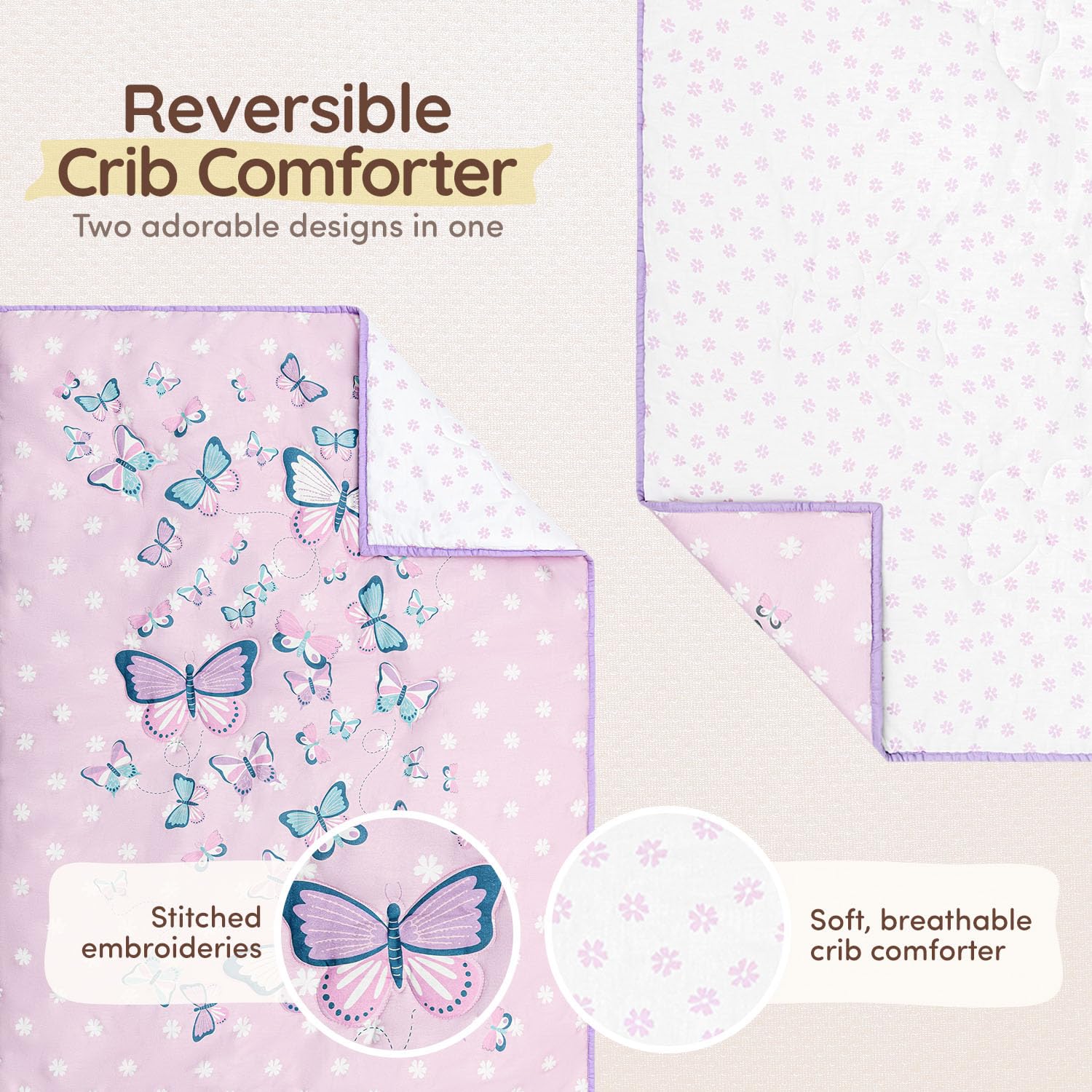 5-Piece Butterfly Crib Bedding Set