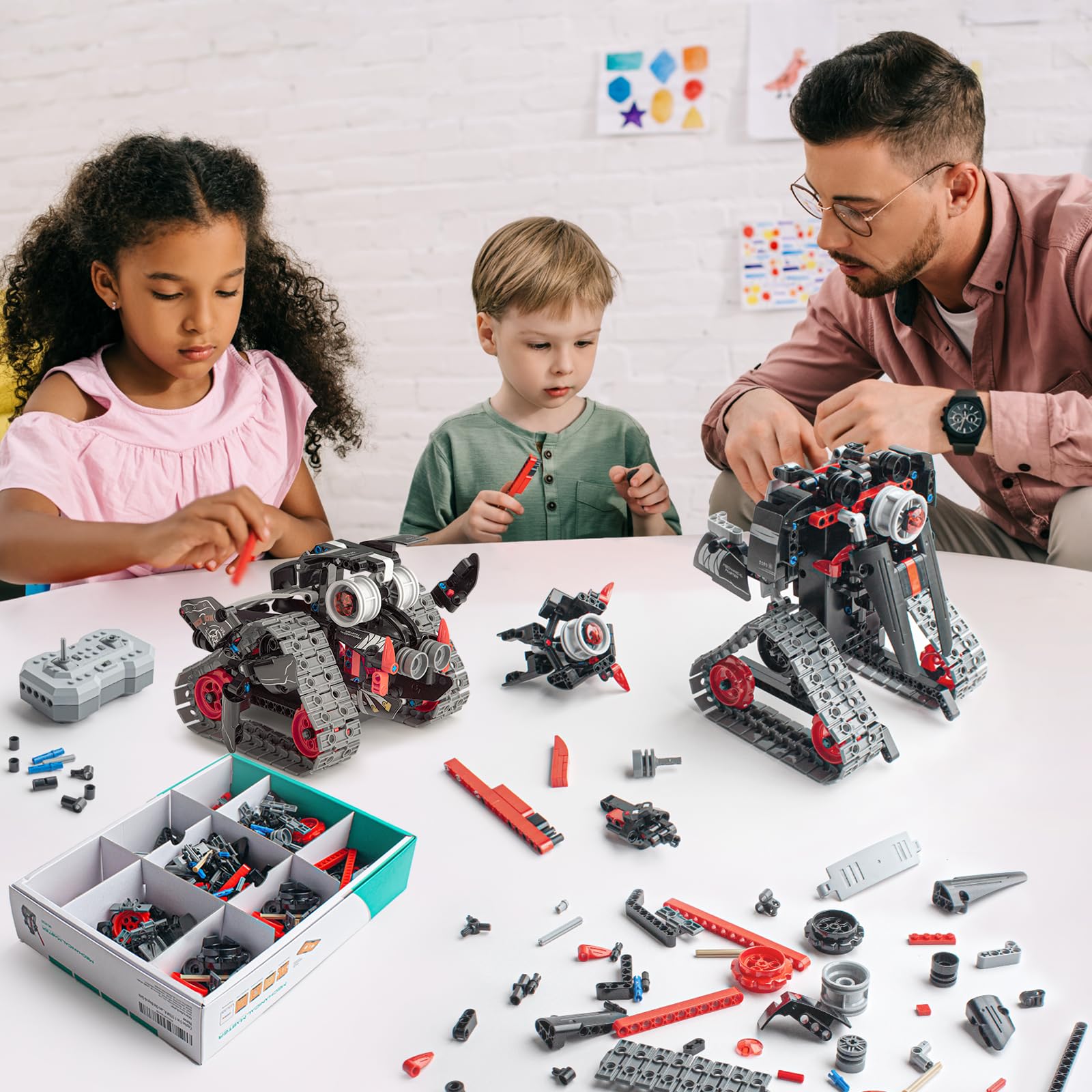 5 in 1 STEM RC Robot Building Kit, APP & Remote Control Samurai/Ninja Blocks