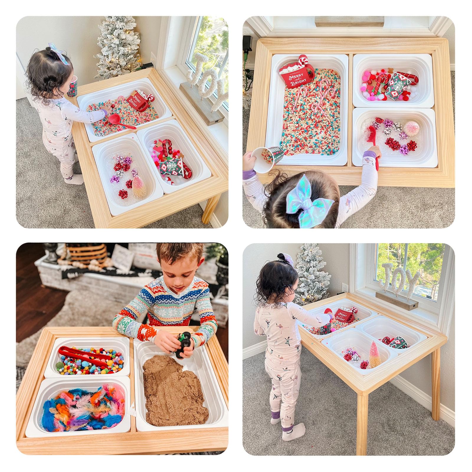 Sensory Table for Toddlers, Indoor Table with Storage Bins