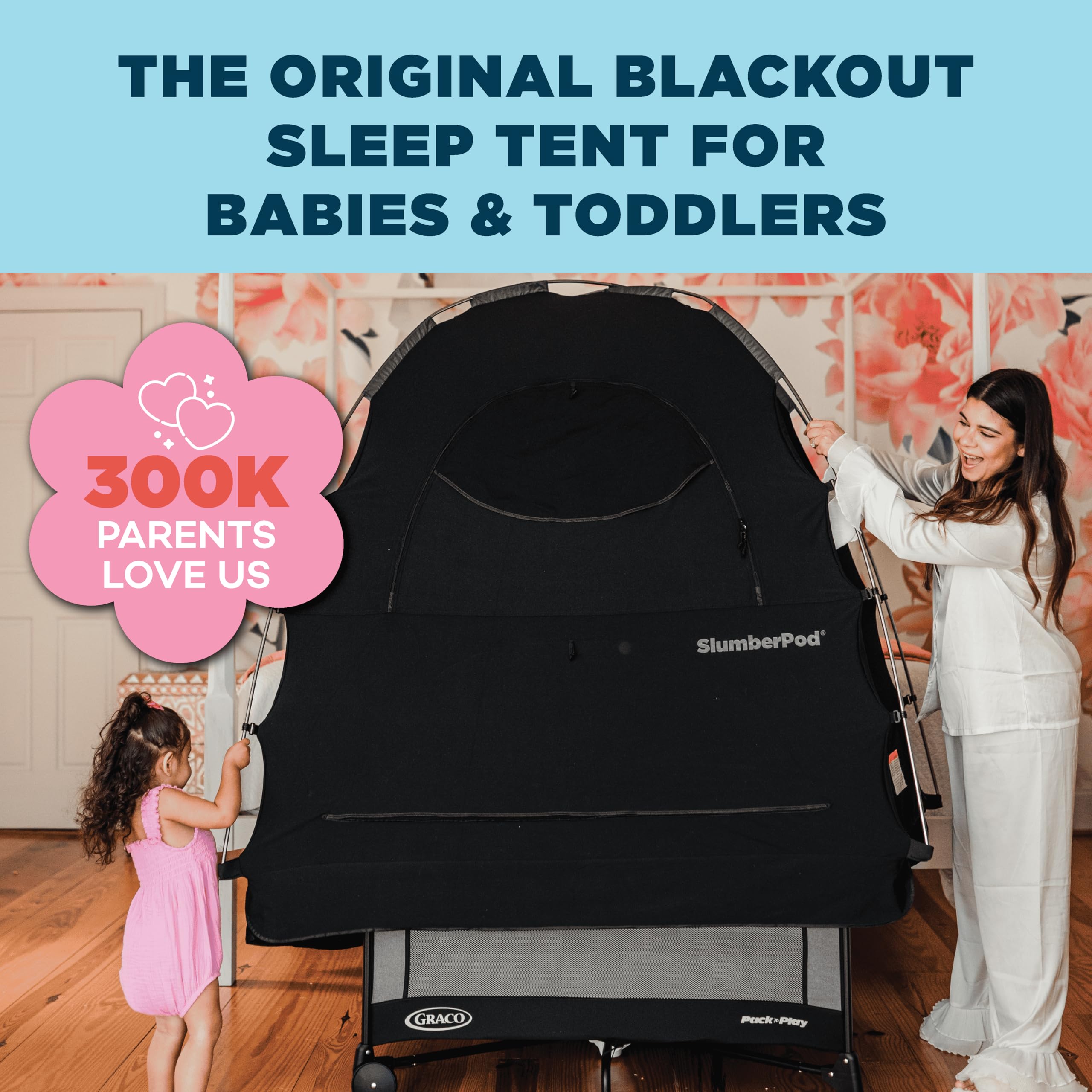 Blackout Sleep Tent for Babies and Toddlers with Monitor Pouch