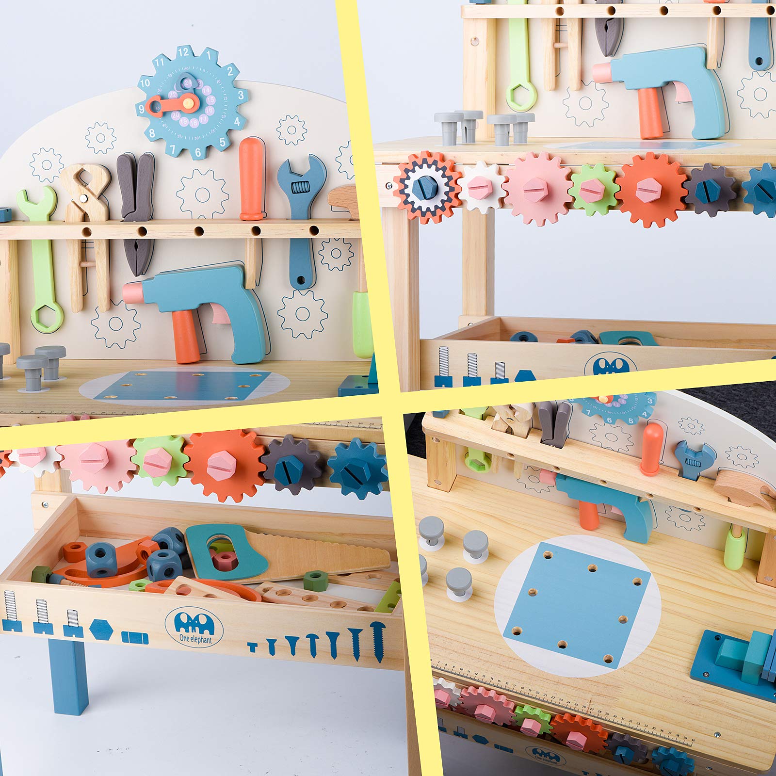 Wooden Tool Bench Workshop Playset for Toddlers
