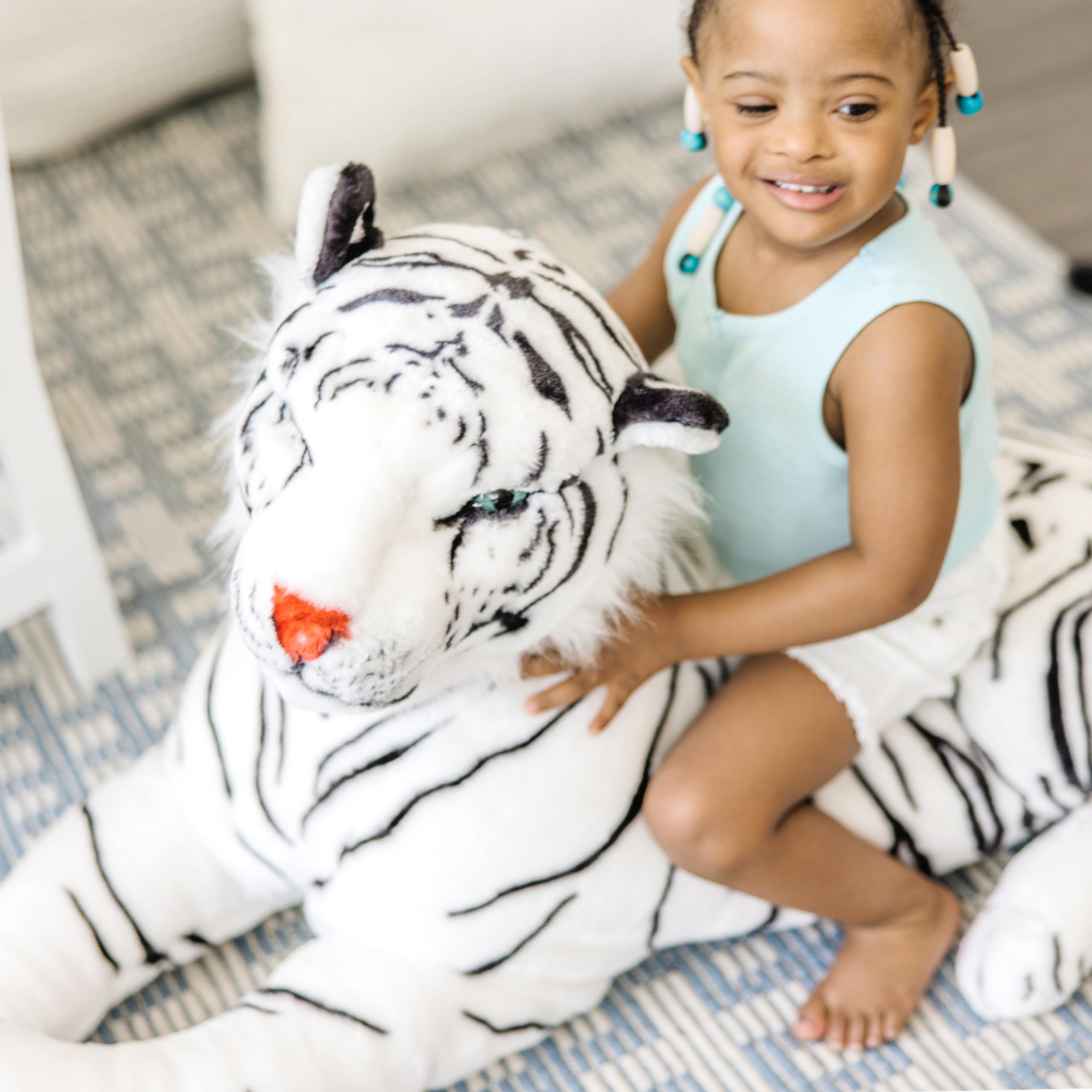 Giant Siberian White Tiger - Lifelike Stuffed Animal (Over 5 feet Long)