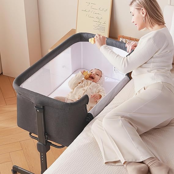 Baby Bassinet, 3 in 1 Bassinets Bedside Sleeper for Newborn