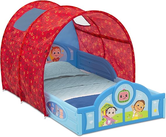 Disney Mickey Mouse Sleep and Play Toddler Bed with Tent, Blue/Red