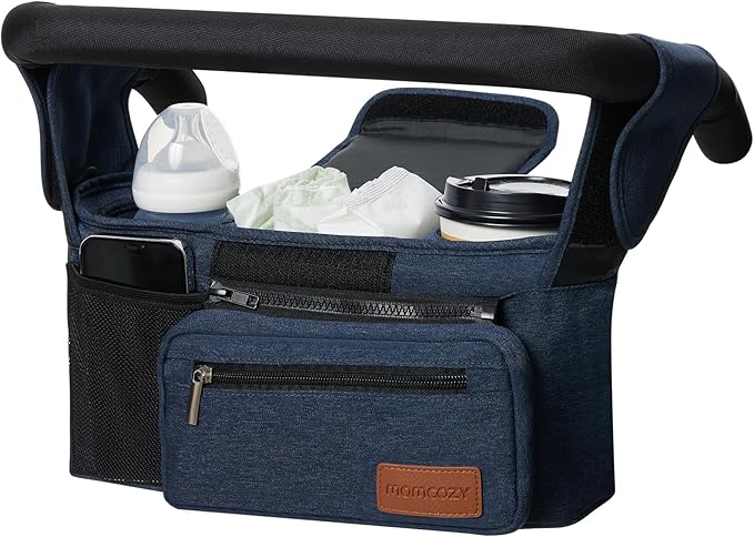 Universal Stroller Organizer with Insulated Cup Holder Detachable Phone Bag
