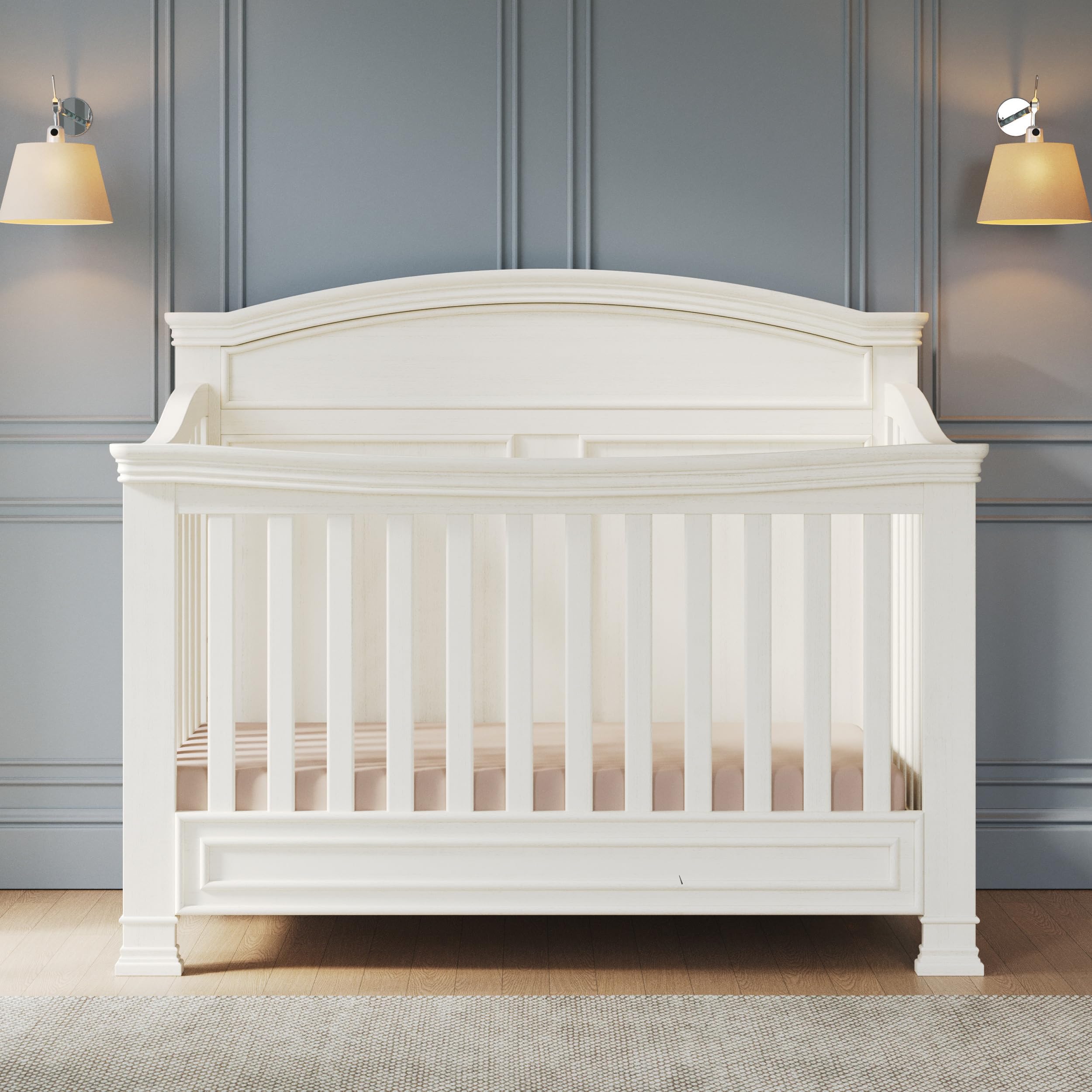 4-in-1 Convertible Crib with Adjustable Mattress