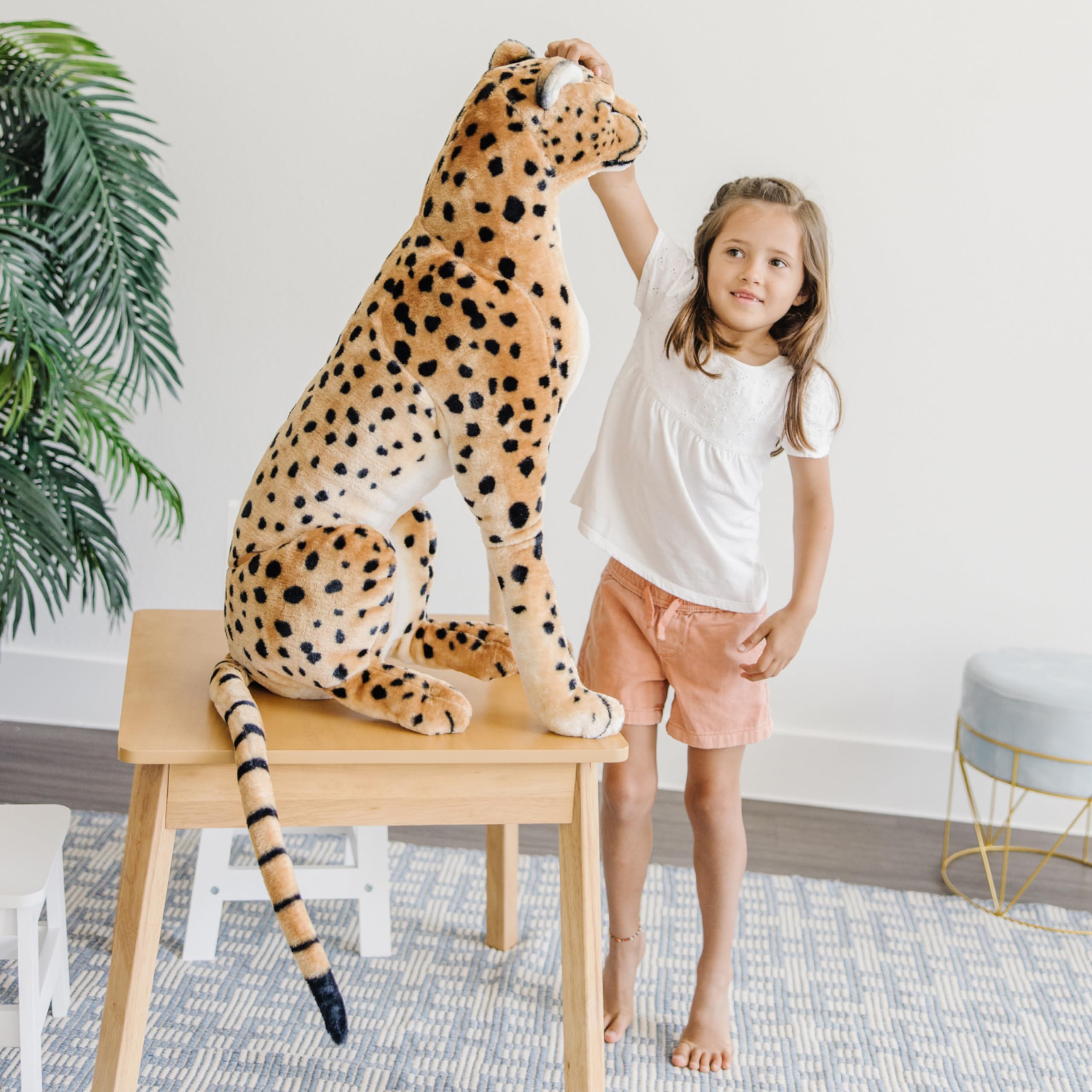 Giant Cheetah - Lifelike Stuffed Animal (Stands Nearly 3 Feet Tall)