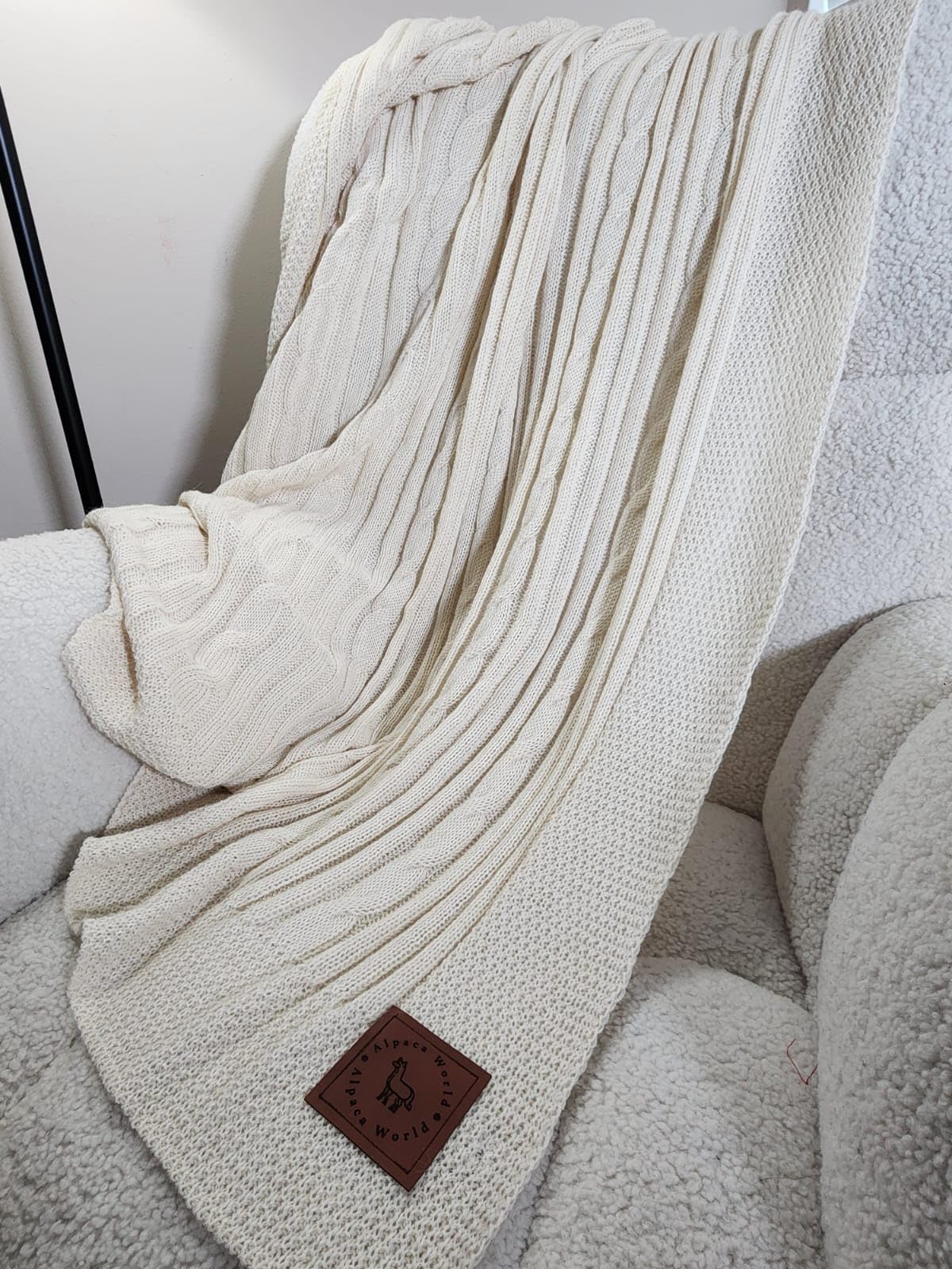 Alpaca Wool Throw Blanket Queen Size