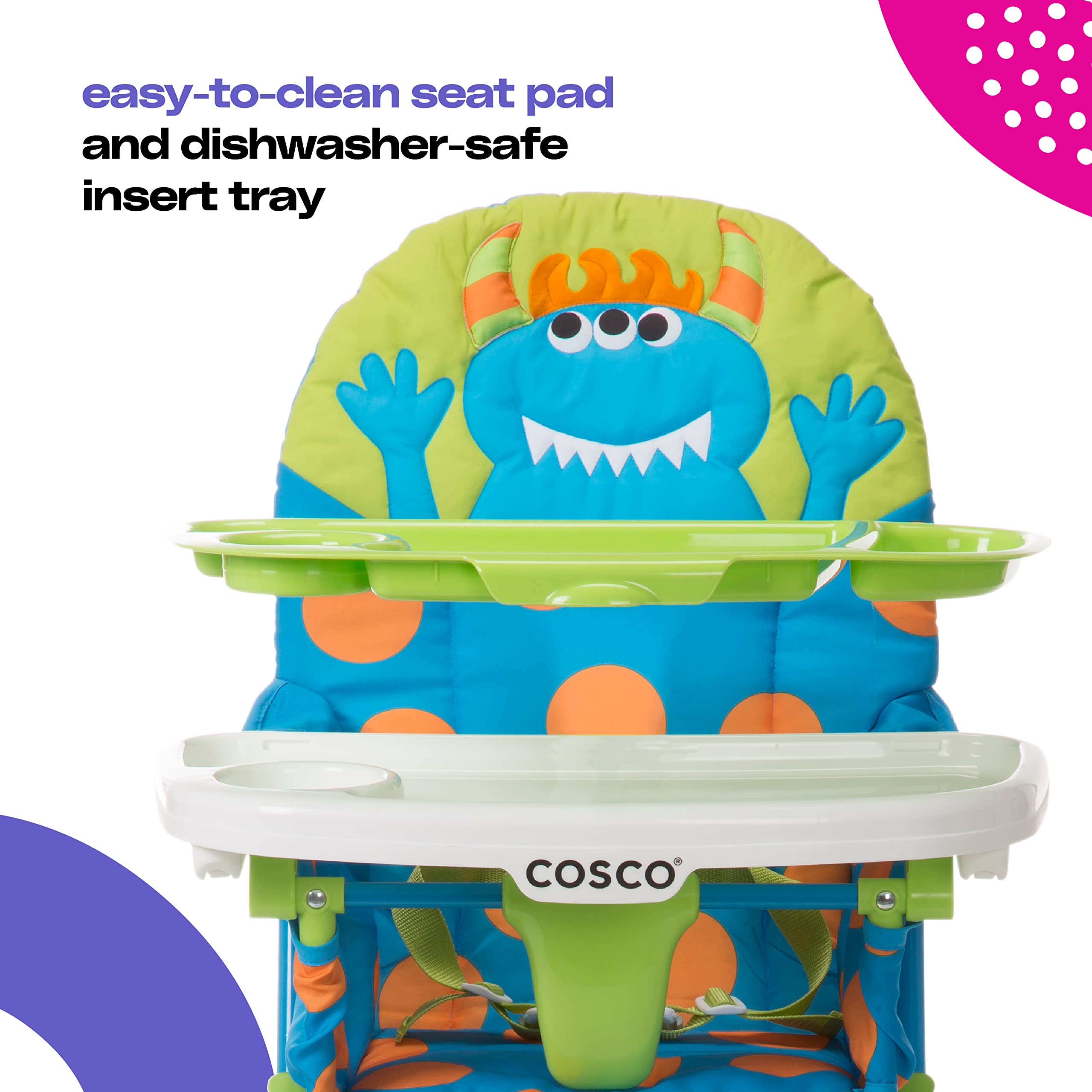 Folding High Chair with 3-Position Tray