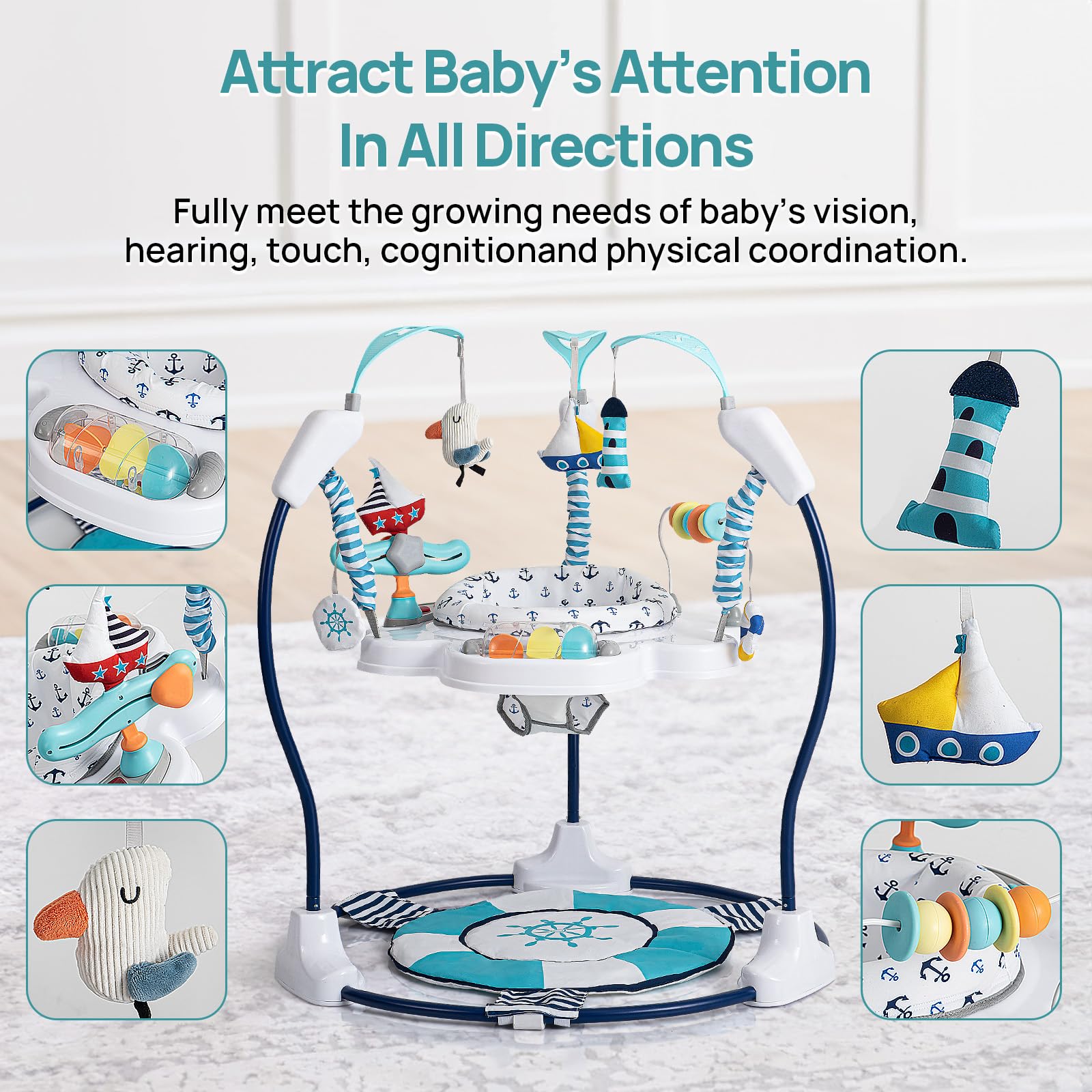 Baby Activity Center Jumper with 360° Rotating Seat