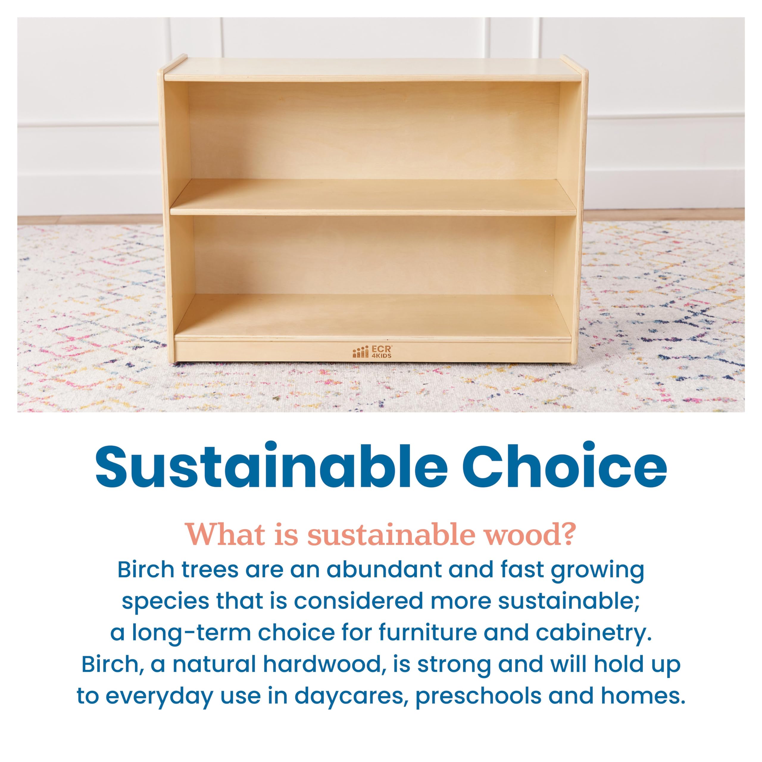 2-Shelf Mobile Storage Cabinet for Classroom