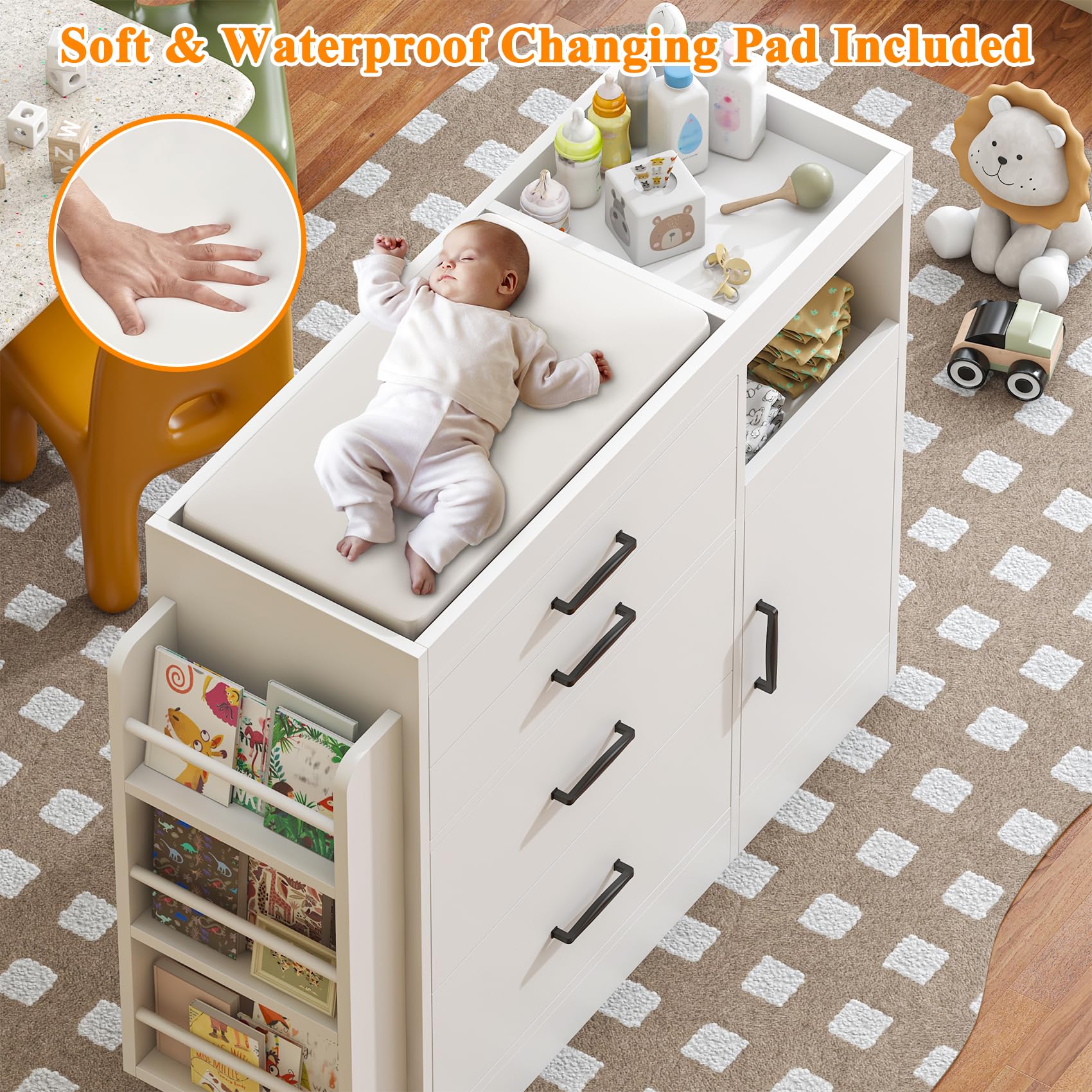 Baby Changing Table Dresser with Storage
