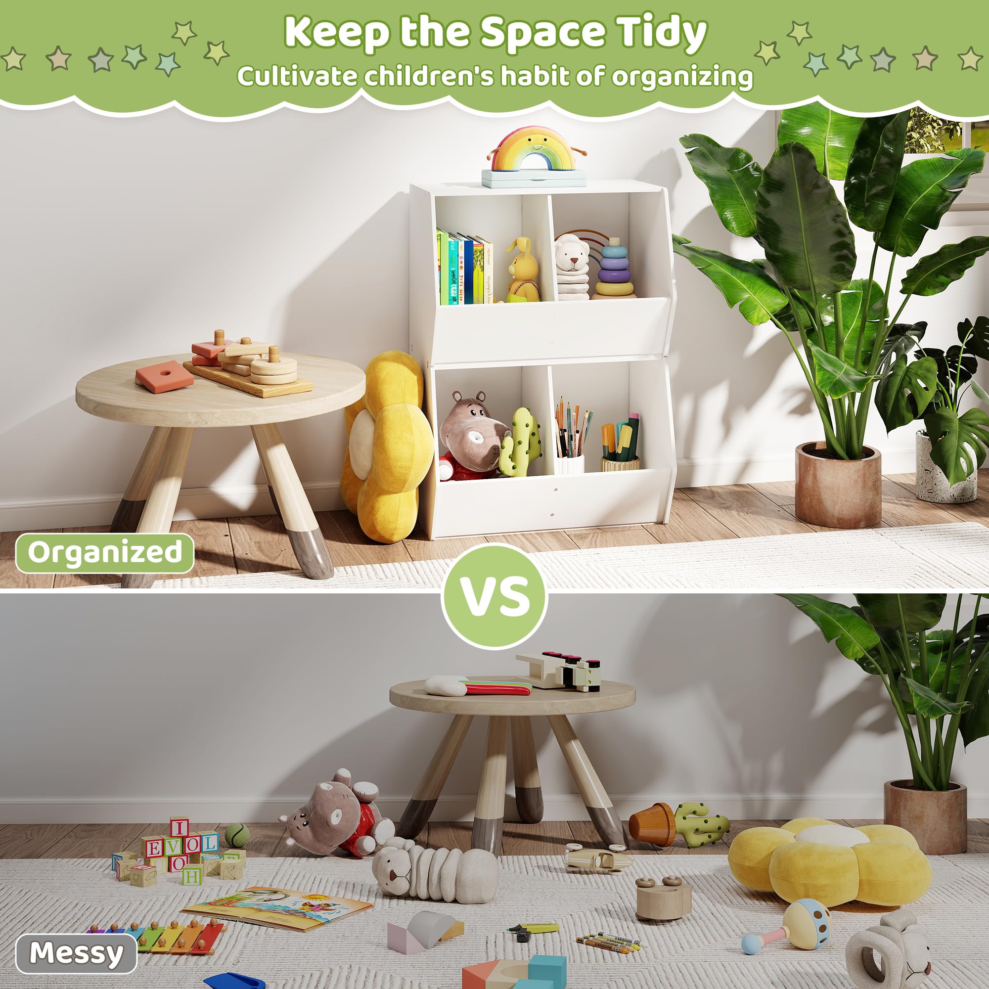 Stackable Toy Storage Organizer Cabinet for Kids